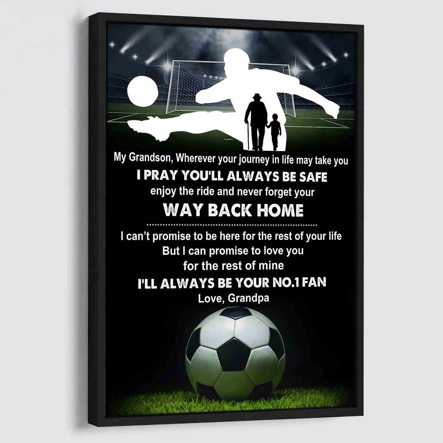 Tennis Poster Canvas Grandpa To Grandson - Never Forget Your Way Back Home I Will Always Your No 1 Fan