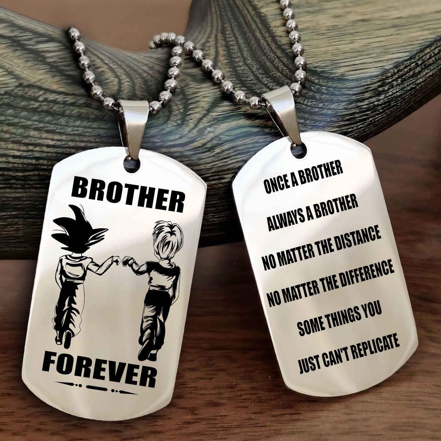 TWD Customizable engraved dog tag double sided gift from brother - Brother Forever Once A Brother Always A Brother