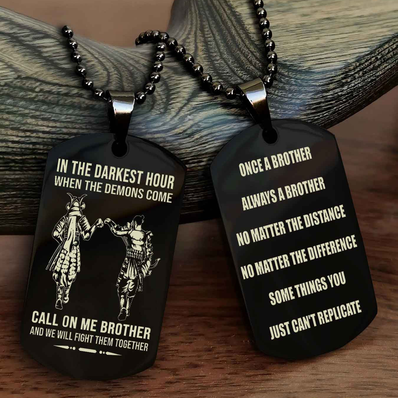 TWD Customizable engraved dog tag double sided gift from brother Once A Brother Always A Brother