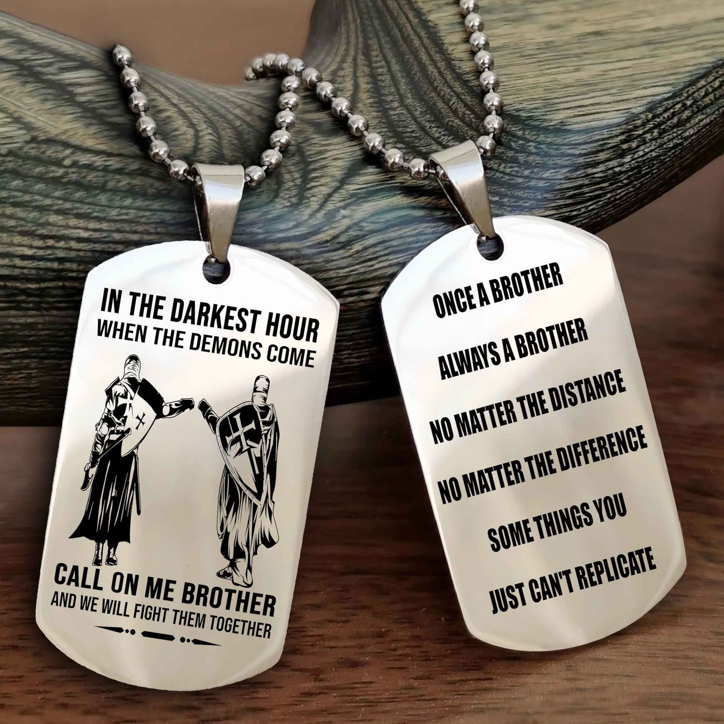 TWD Customizable engraved dog tag double sided gift from brother Once A Brother Always A Brother