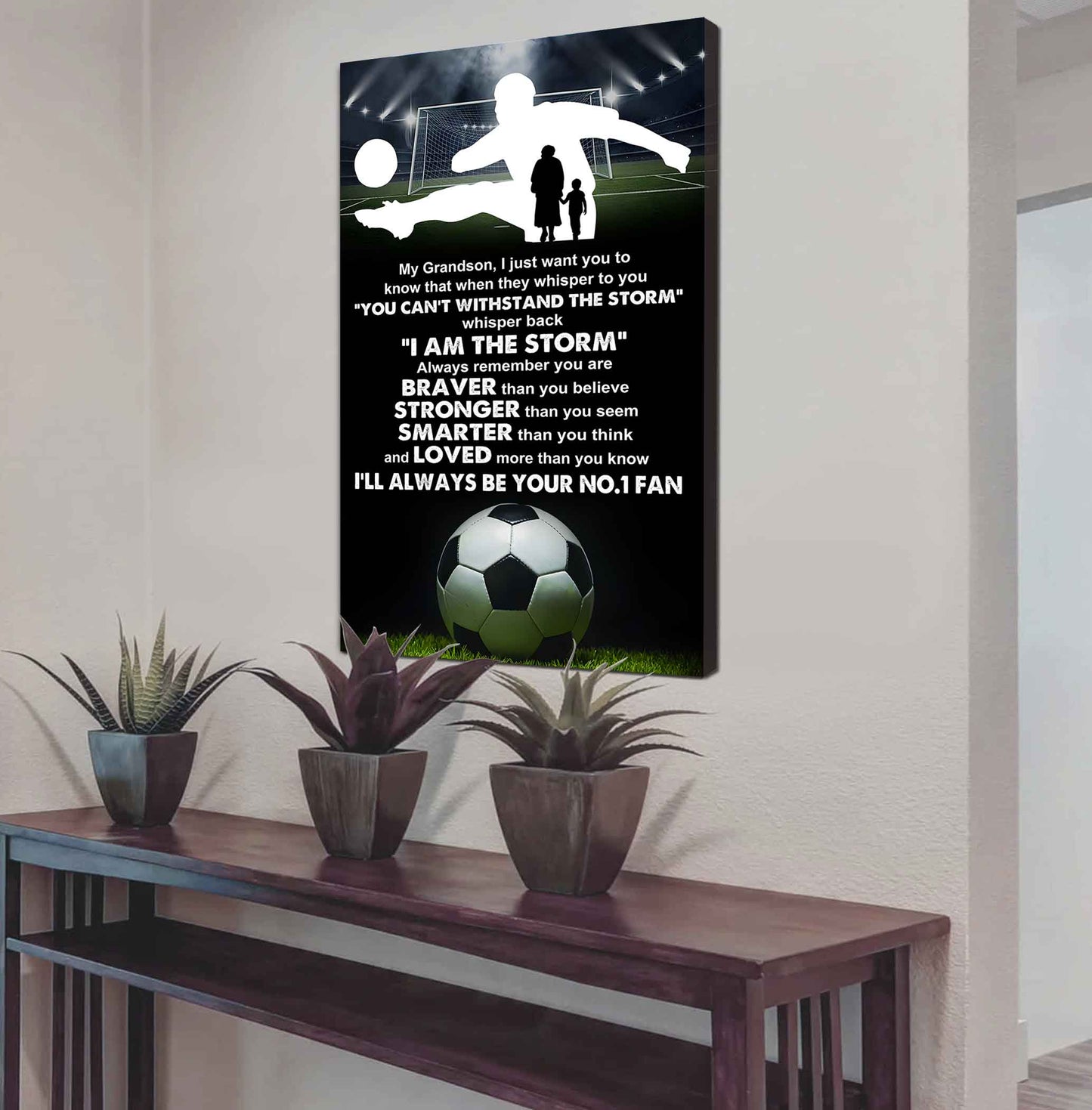 Tennis Poster Canvas Grandma To Grandson - Whisper Back I Am The Storm I Will Always Your No 1 Fan