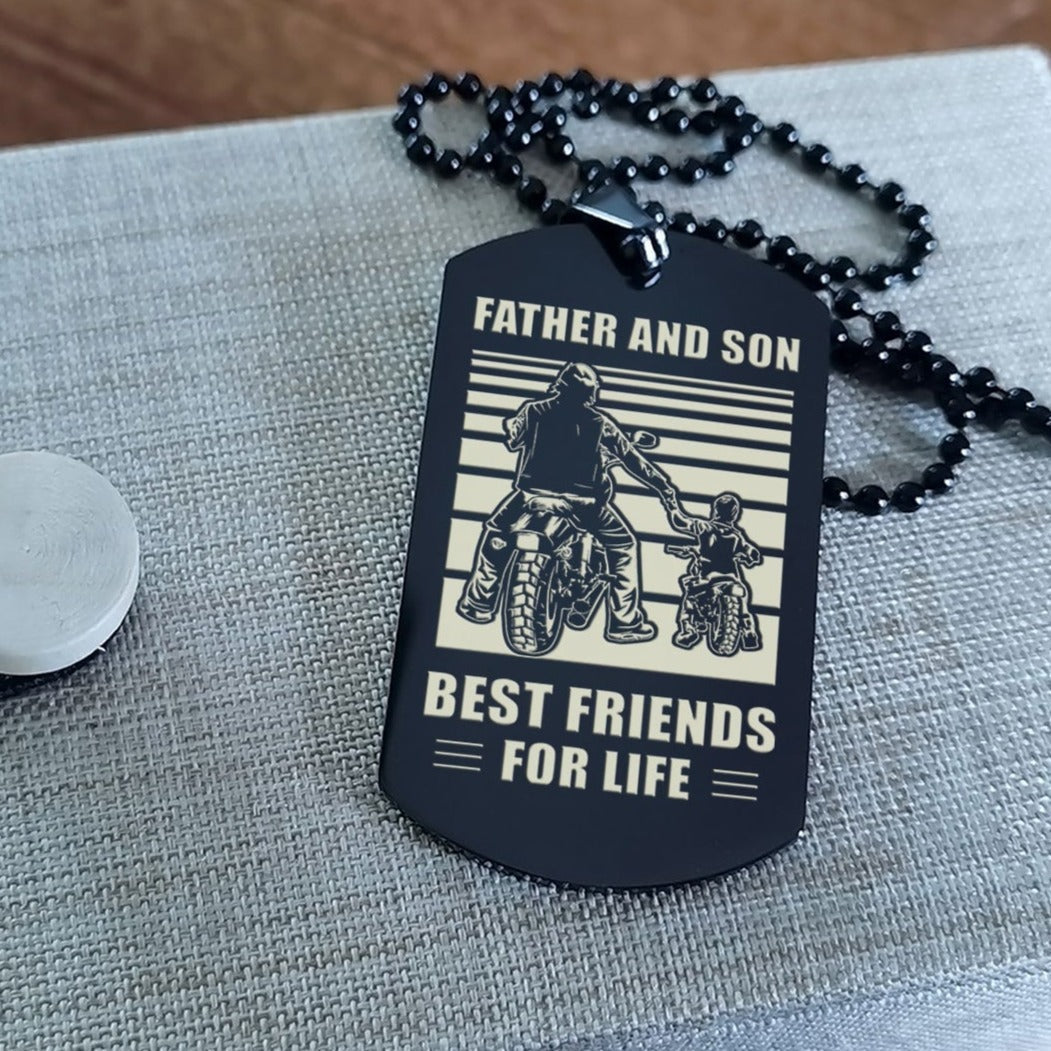 NVL Personalized Double Sided Dog Tag Father And Son Best Friends For Life - Message on the back side