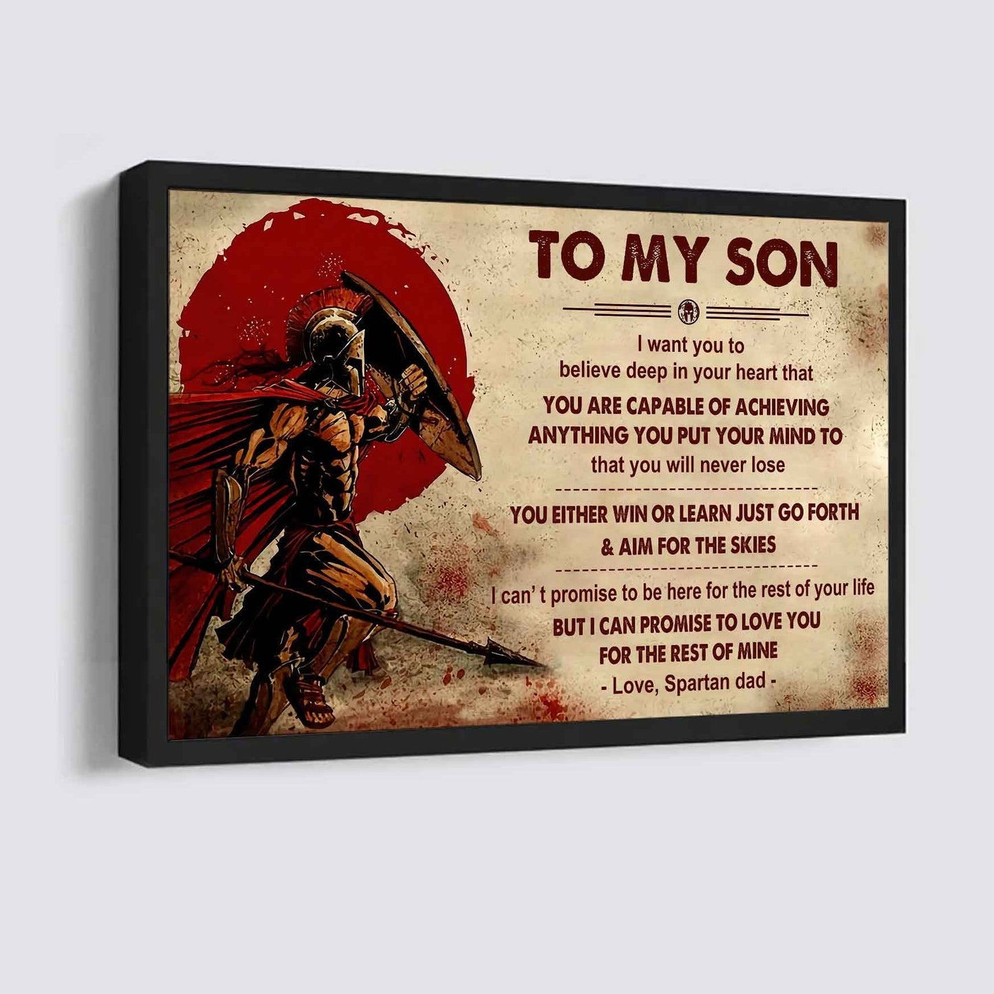 New Version Warrior Poster Canvas You Will Never Lose You Either Win Or Learn From Dad To Son