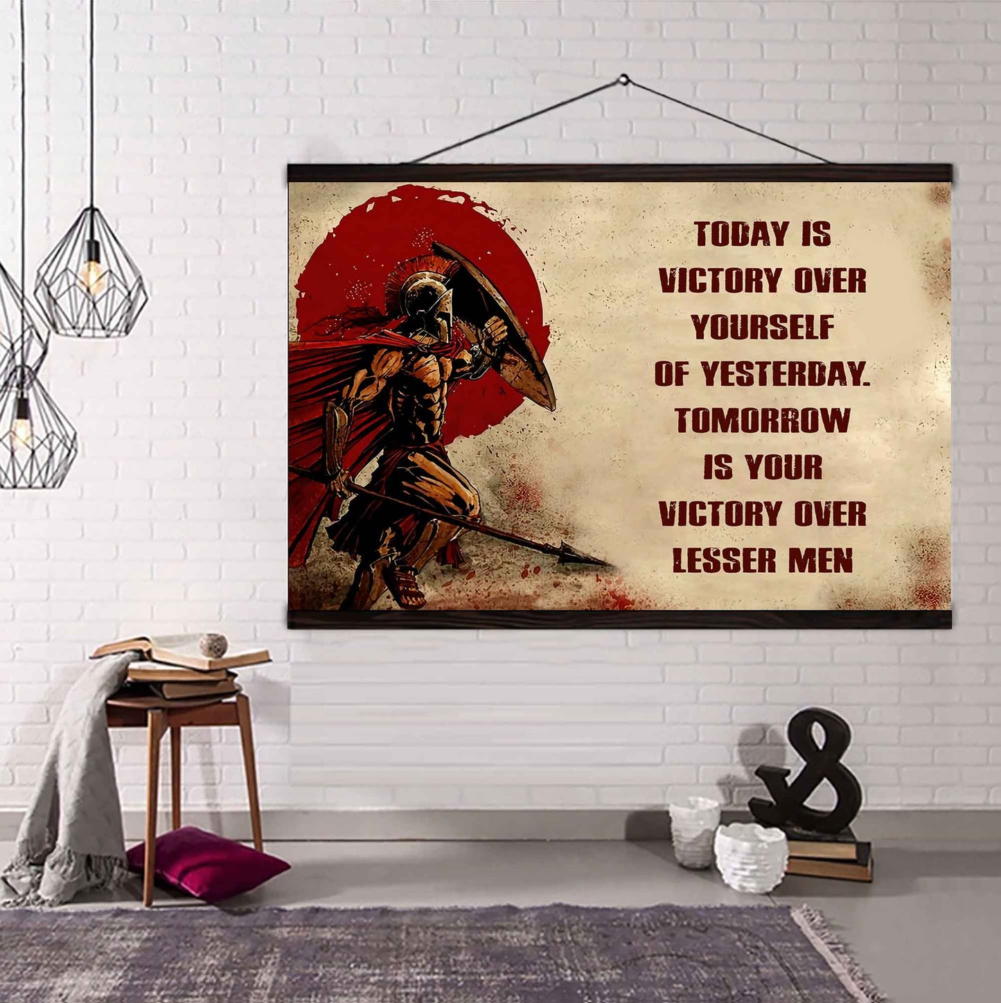 Soldier Poster Canvas Today Is Victory Over Yourself Of Yesterday Best Gift With Motivation Quotes
