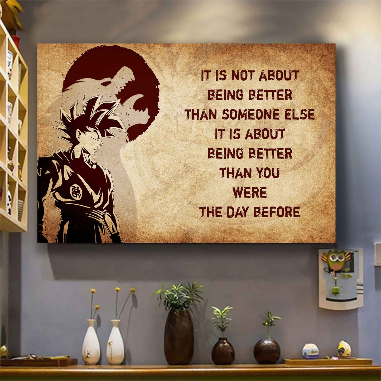 Soldier Poster Canvas It's Not About Being Better Than Someone Else Best Gifts Motivation Quotes (Copy)