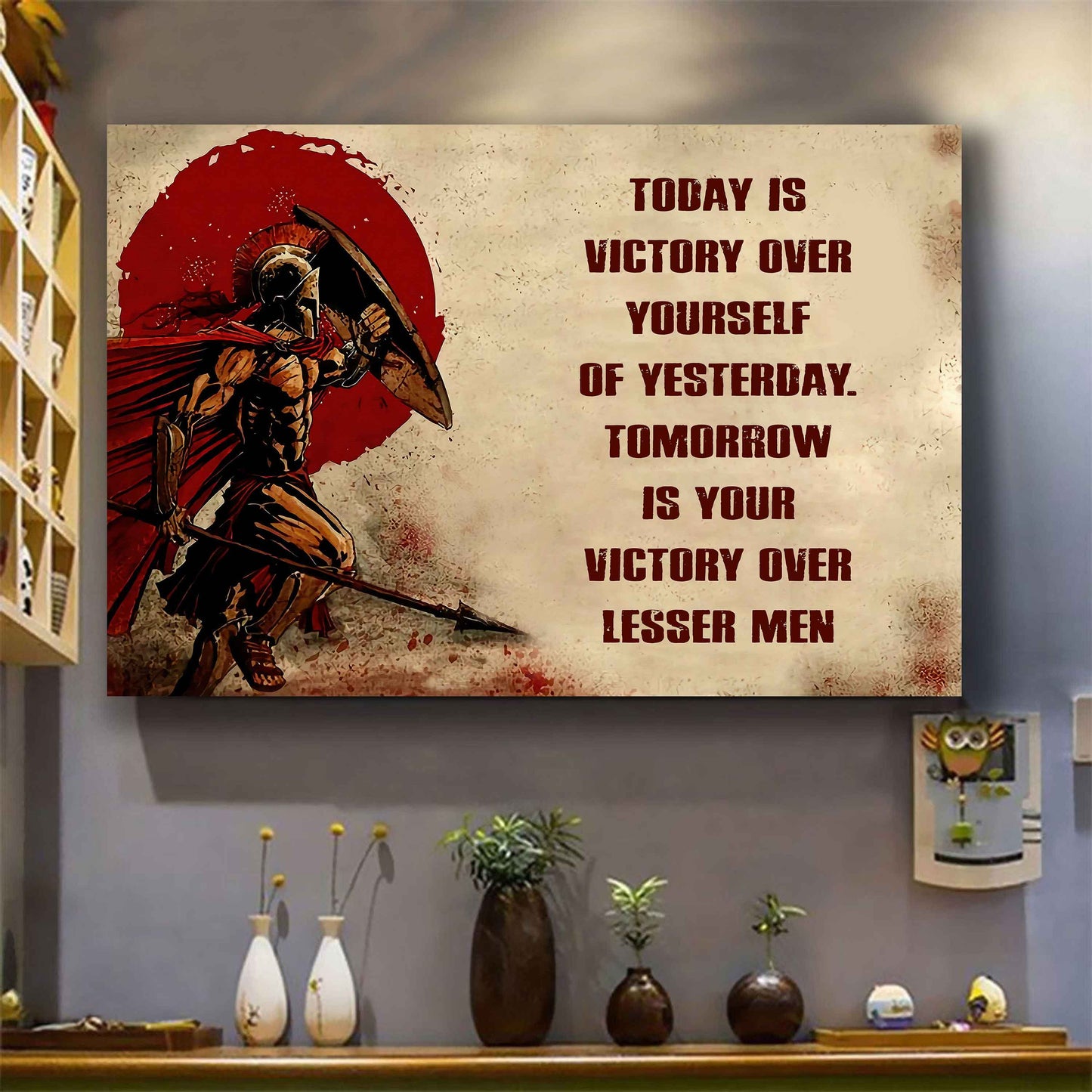 Soldier Poster Canvas Today Is Victory Over Yourself Of Yesterday Best Gift With Motivation Quotes