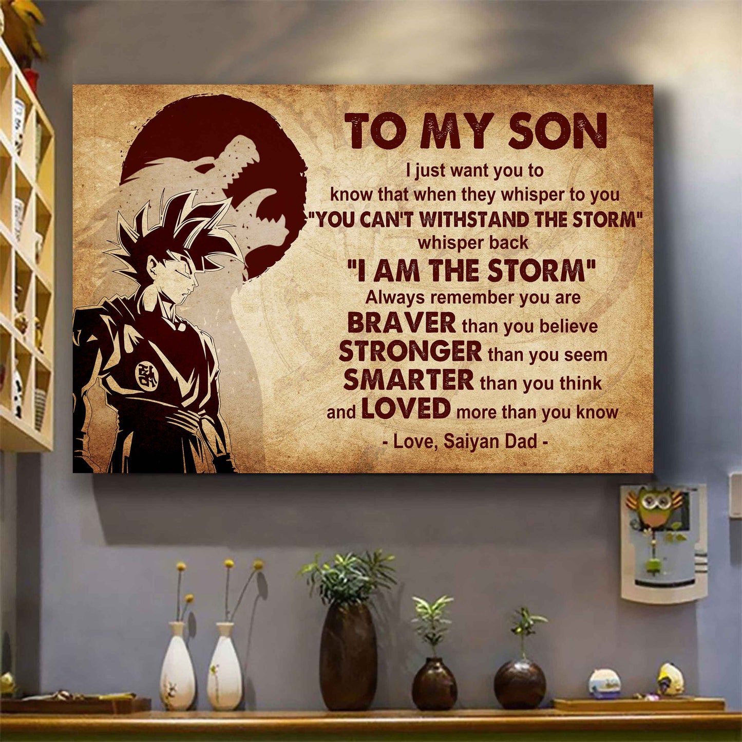 New Version Warrior Poster Canvas Whisper Back I'm The Storm From Dad To Son Gift For Your Son Motivational Quotes