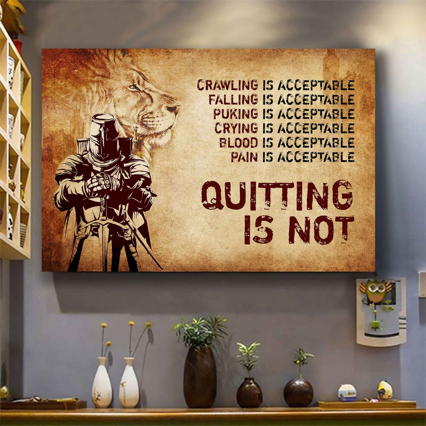 Soldier Poster Canvas Quiting Is Not Best Gifts Motivation Quotes