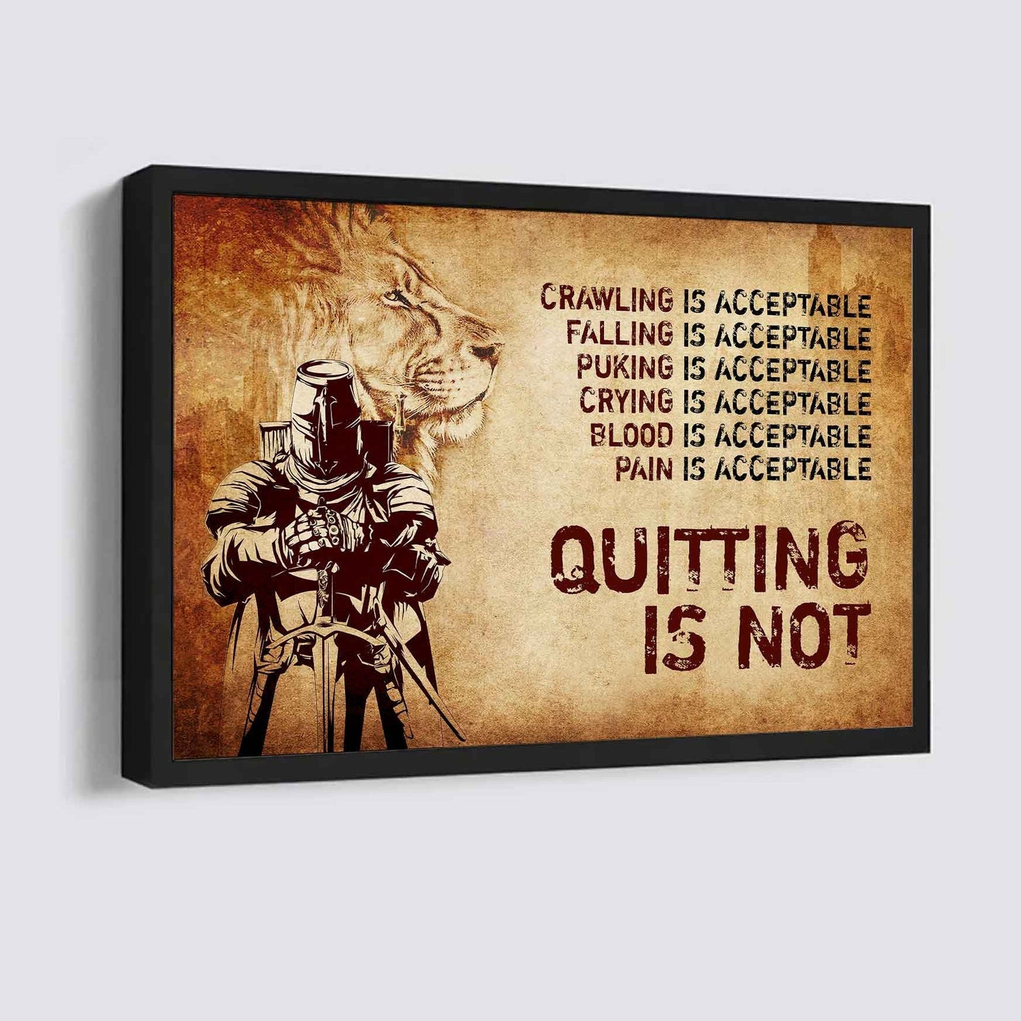 Soldier Poster Canvas Quiting Is Not Best Gifts Motivation Quotes