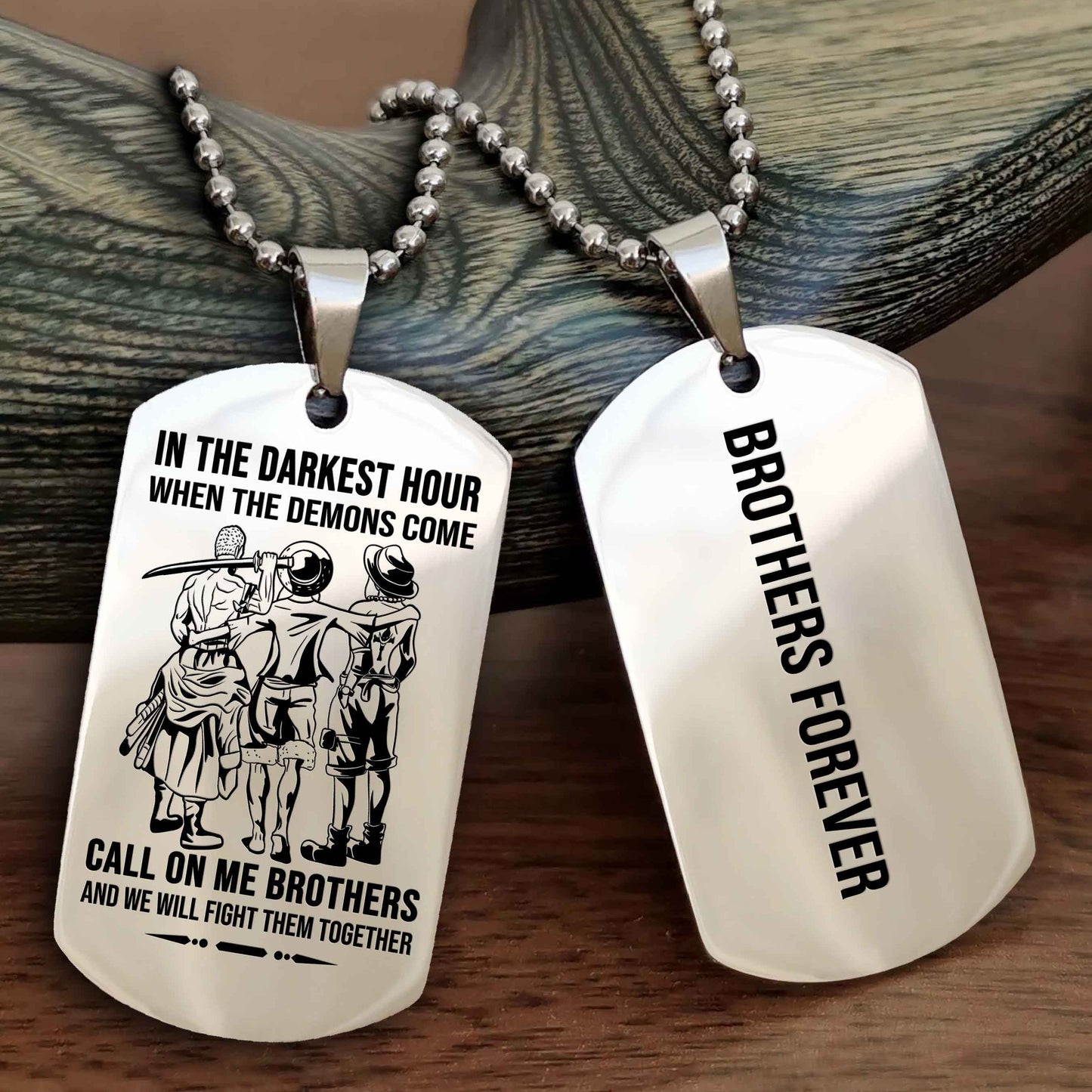 Soldier Customizable engraved black dog tag double sided gift from brother, brother forevers