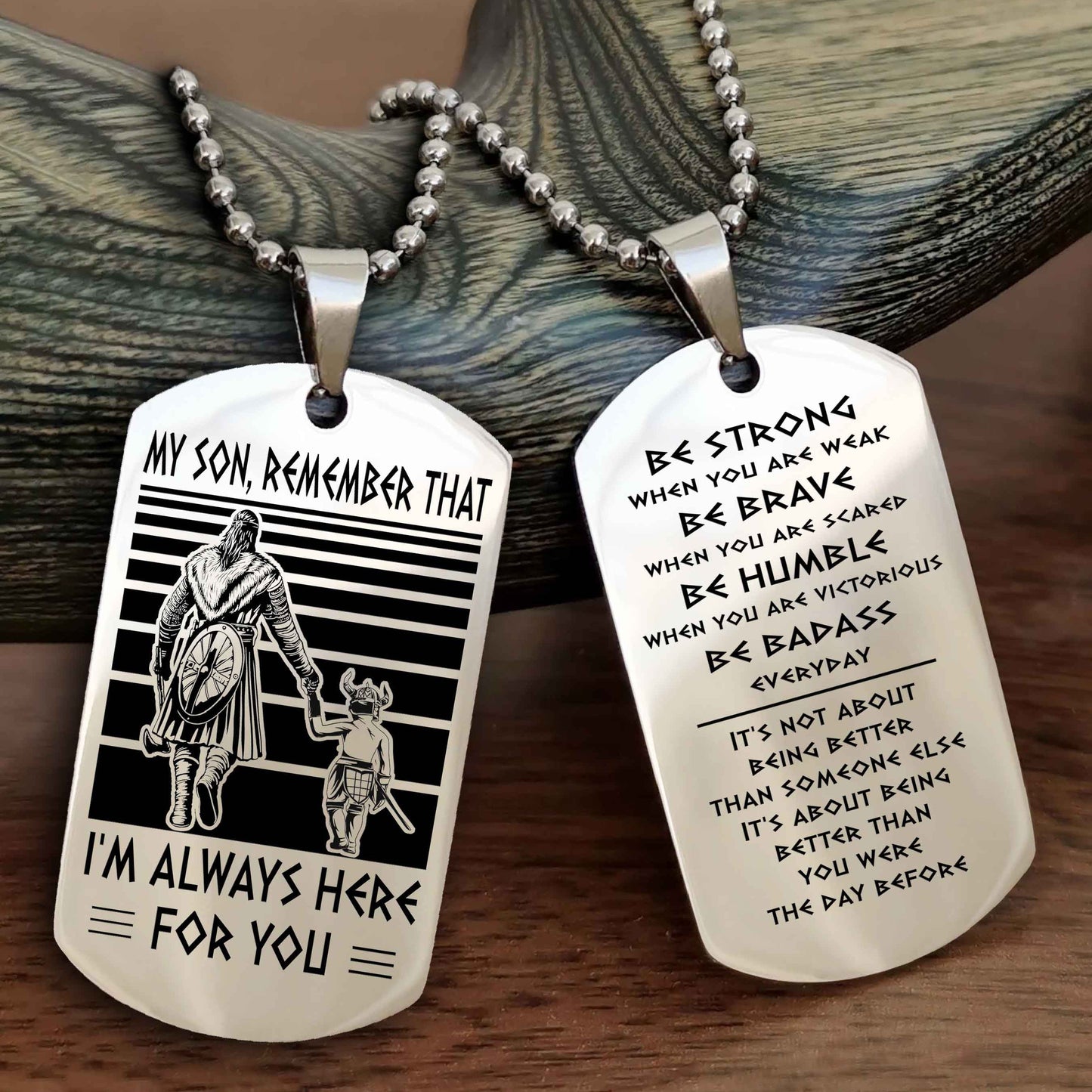 New Viking Double Side Dog Tag My Son Remember That From Dad To Son With Message On The Back Gift For Your Son