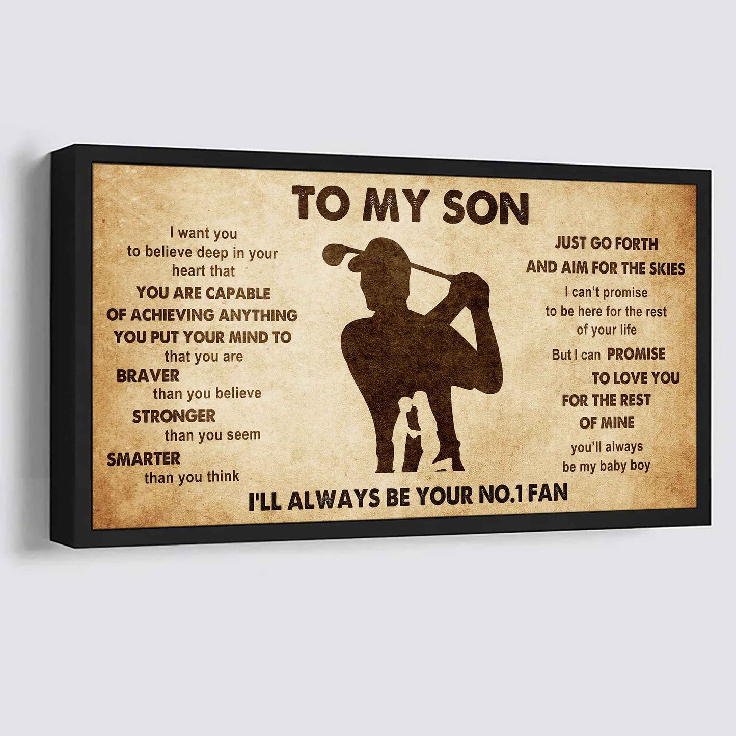 Personalized Sport Poster Canvas I'll Be Your No 1 Fan Mom To Son - That You Are Braver Than You Believe Just Go Forth