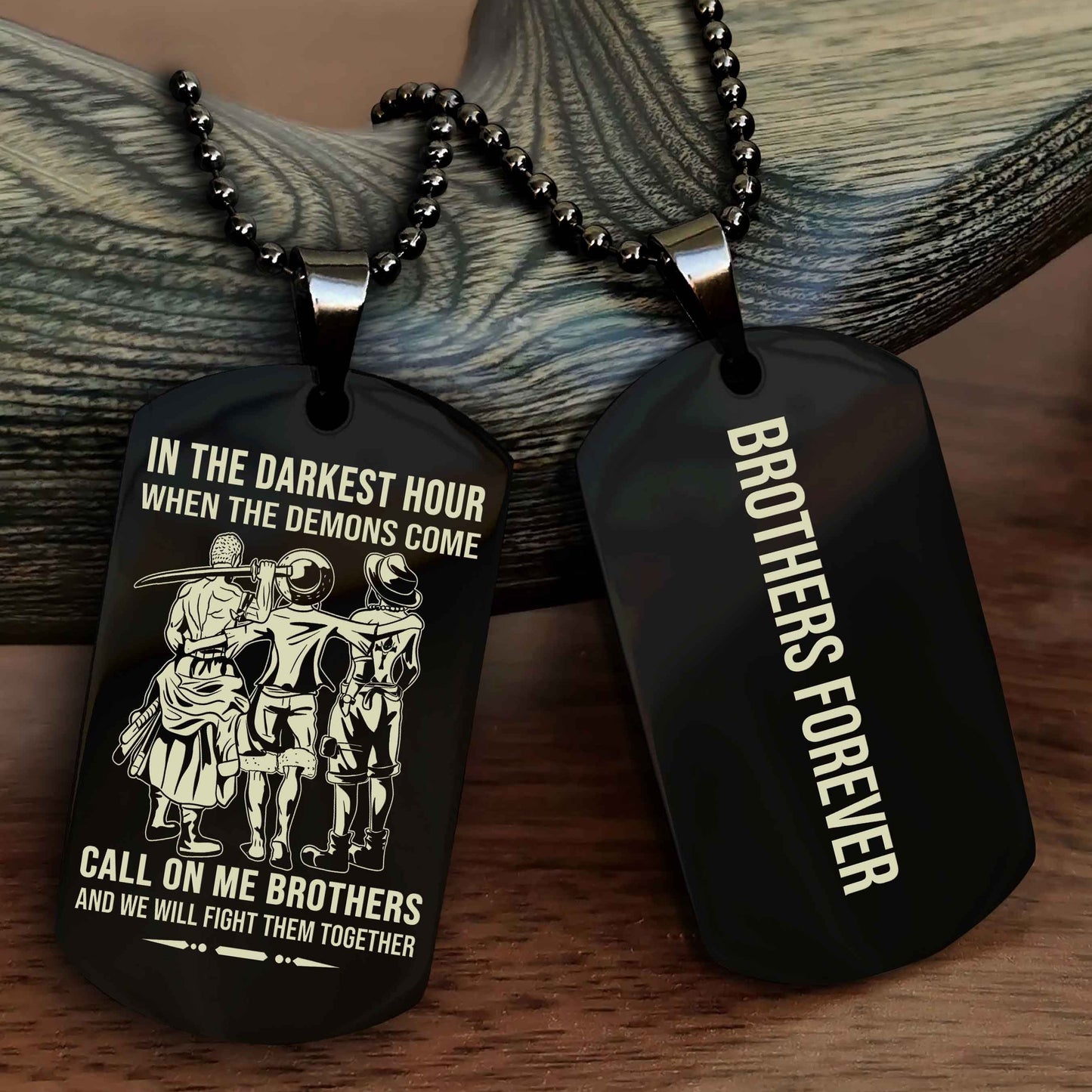 Soldier Customizable engraved black dog tag double sided gift from brother, brother forevers