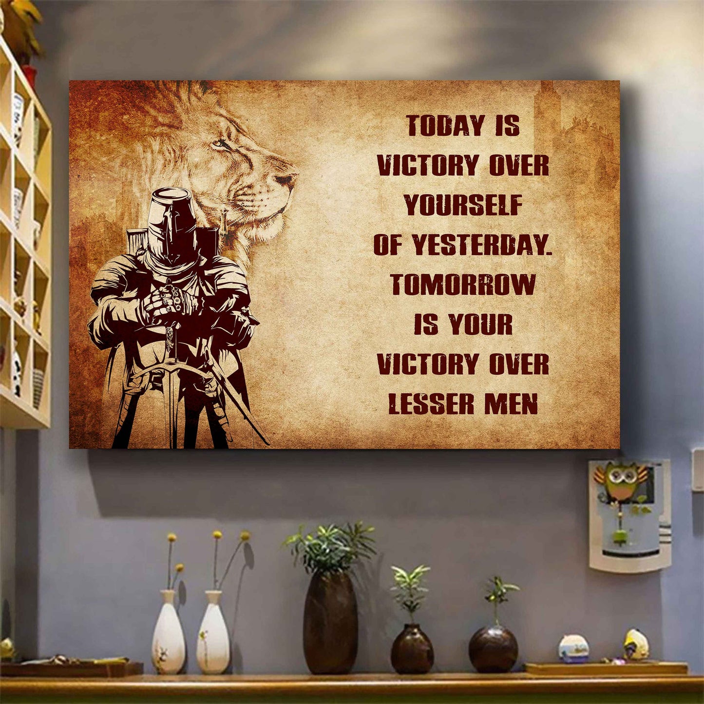 Soldier Poster Canvas Today Is Victory Over Yourself Of Yesterday Best Gift With Motivation Quotes