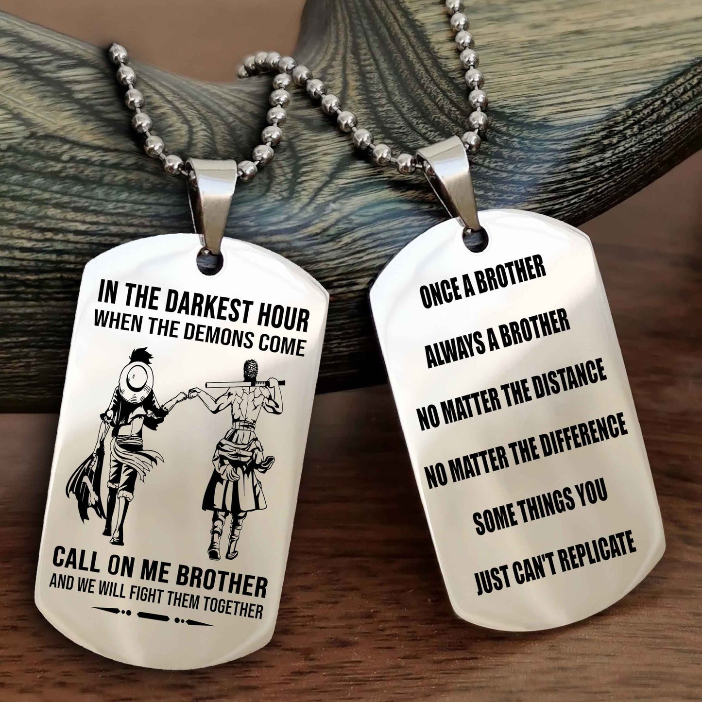 OP tem 3 Customizable engraved dog tag double sided gift from brother Once A Brother Always A Brother