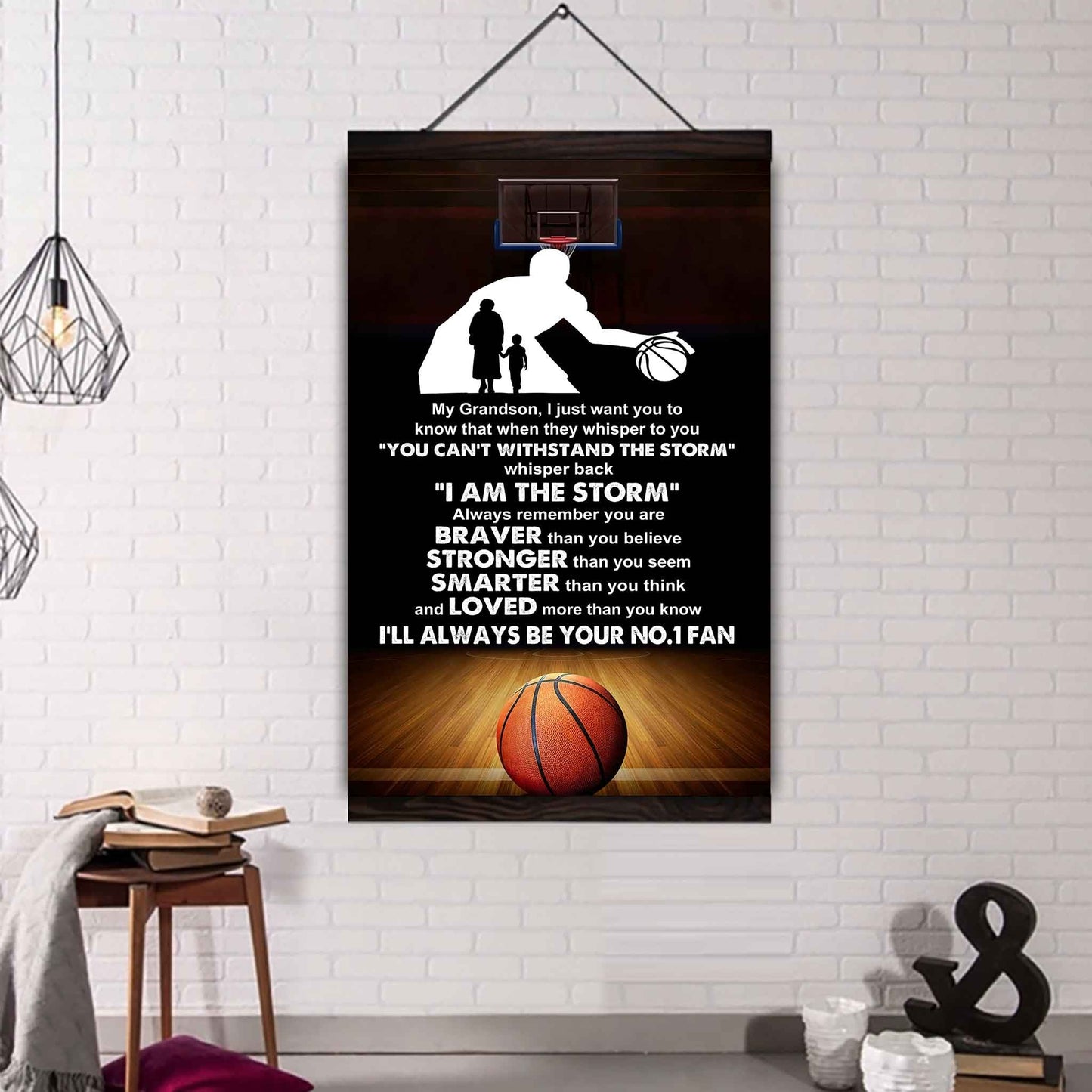 Tennis Poster Canvas Grandma To Grandson - Whisper Back I Am The Storm I Will Always Your No 1 Fan