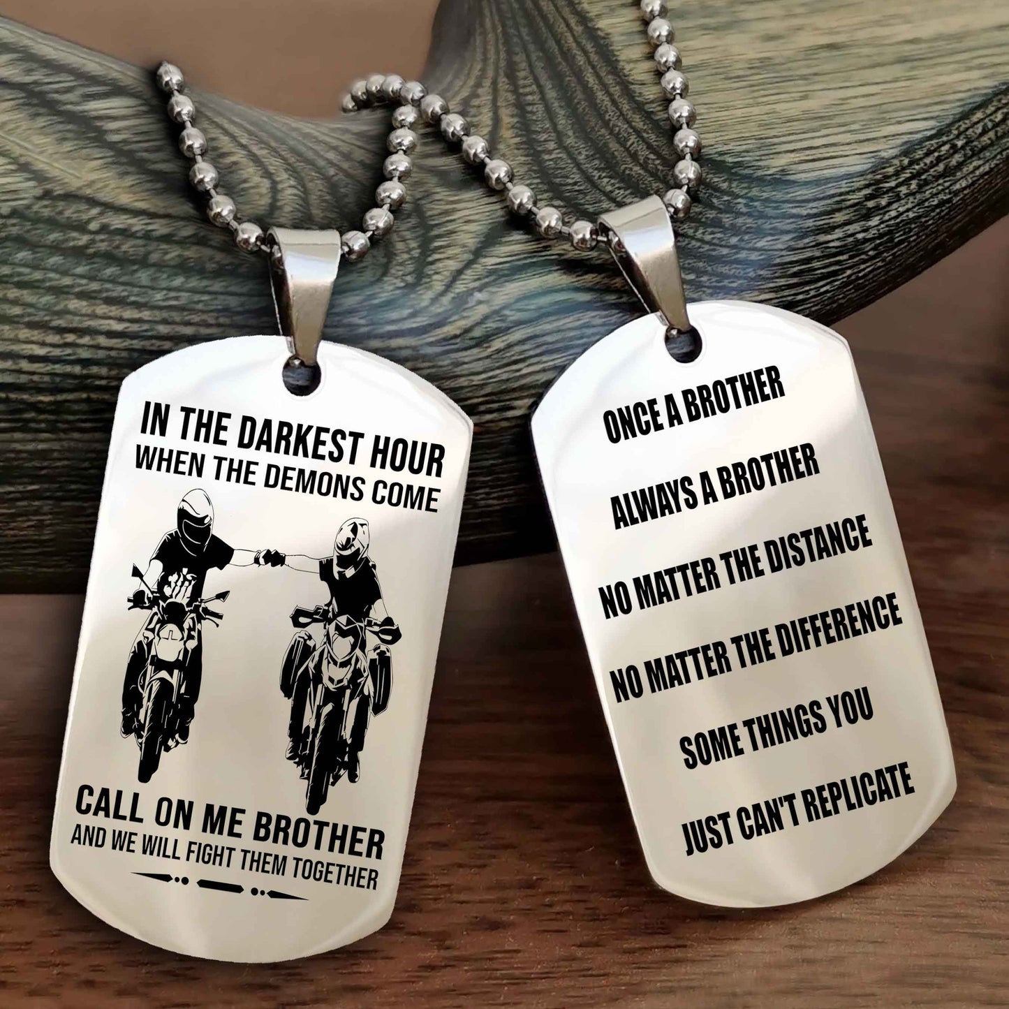 TWD Customizable engraved dog tag double sided gift from brother Once A Brother Always A Brother