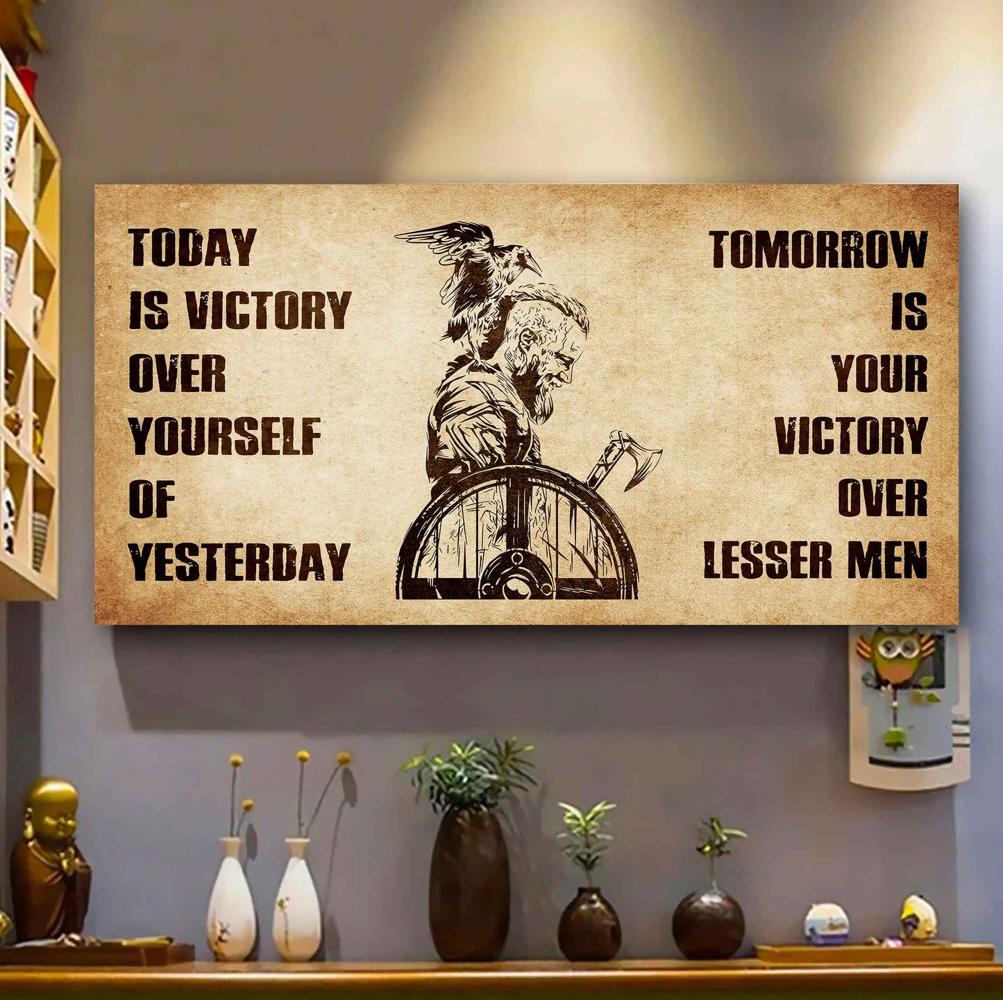 Personalized Soldier Poster Canvas - Today Is Victory Over Yourself Of Yesterday Tomorrow Is Your Victory Over Lesser Men