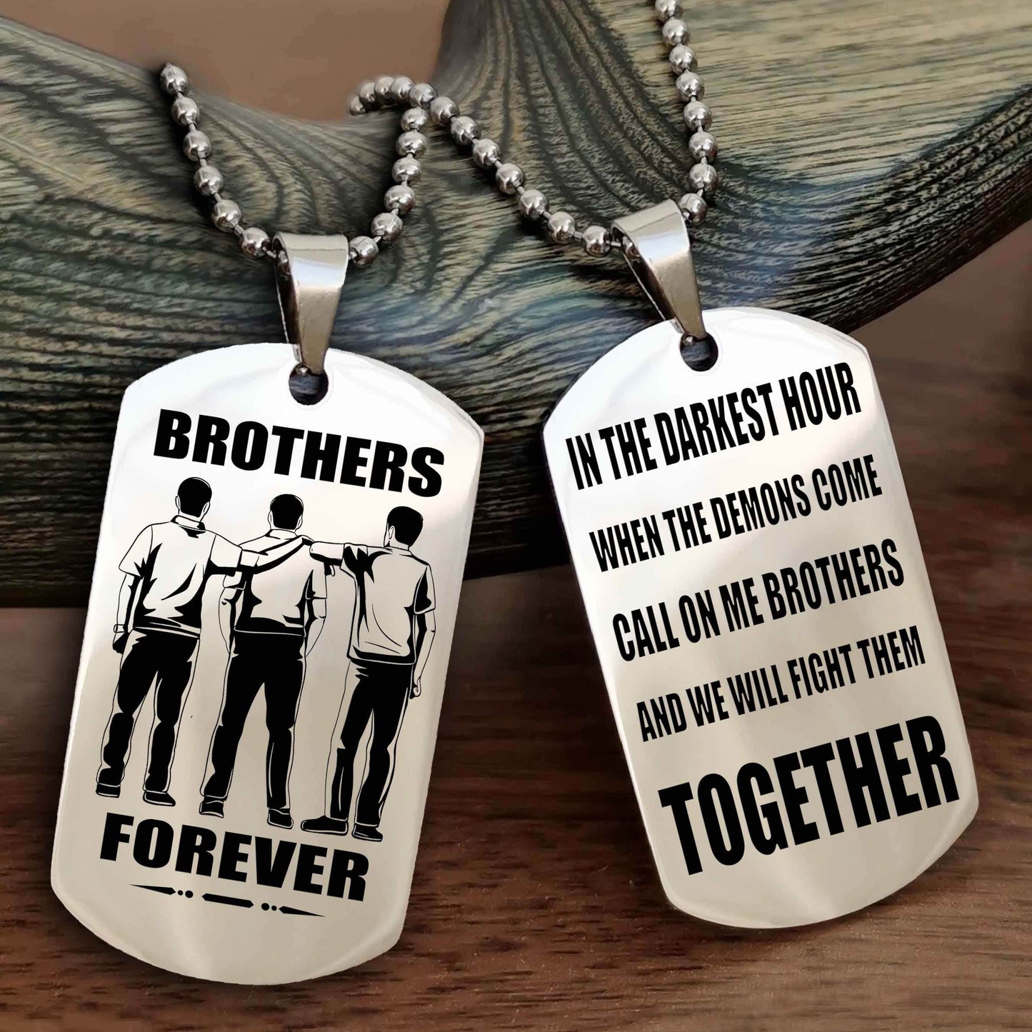 Knight Templar Personalized Double Sided Dog Tag For My Brother - Call On Me Brother And We Will Fight Them Together Gift For Your Friend