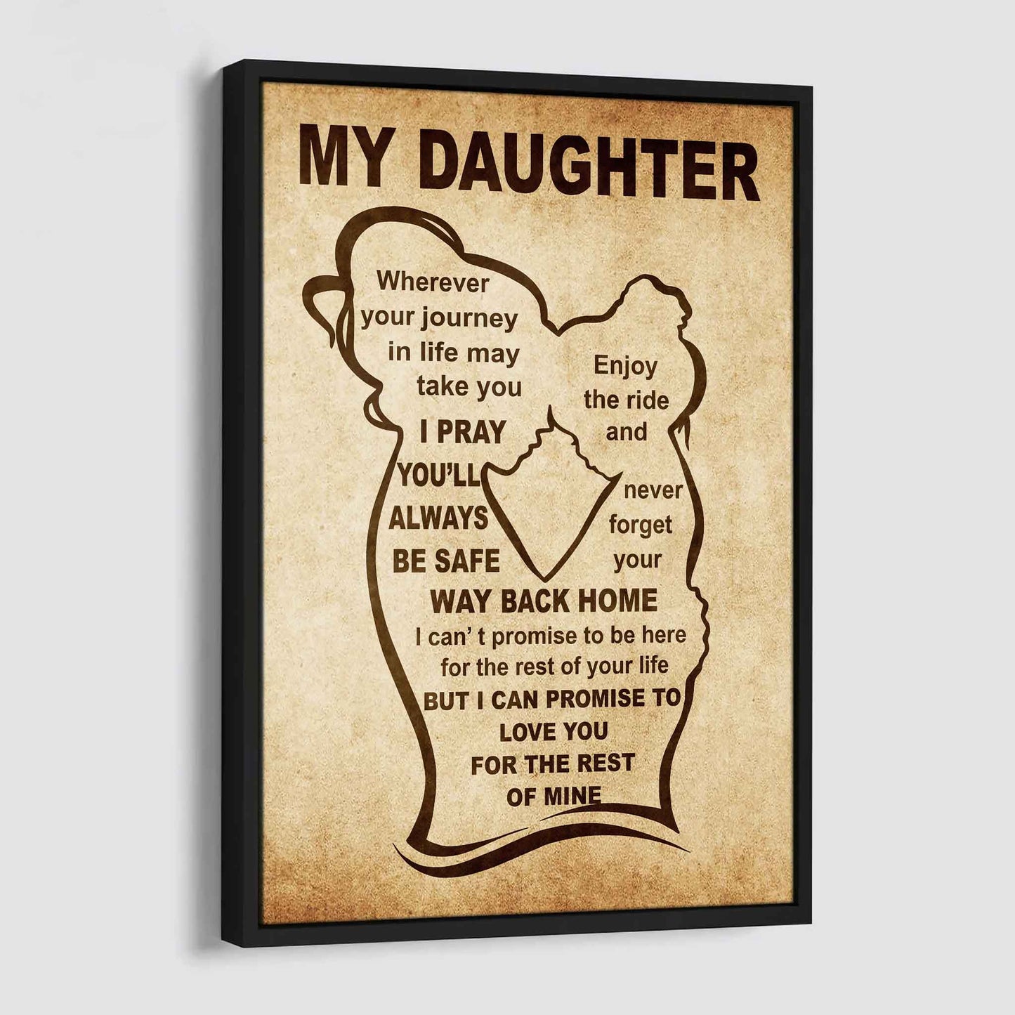 Personalized Family Poster Canvas My Daughter Gift From Mom For Your Daughter With Motivational Message