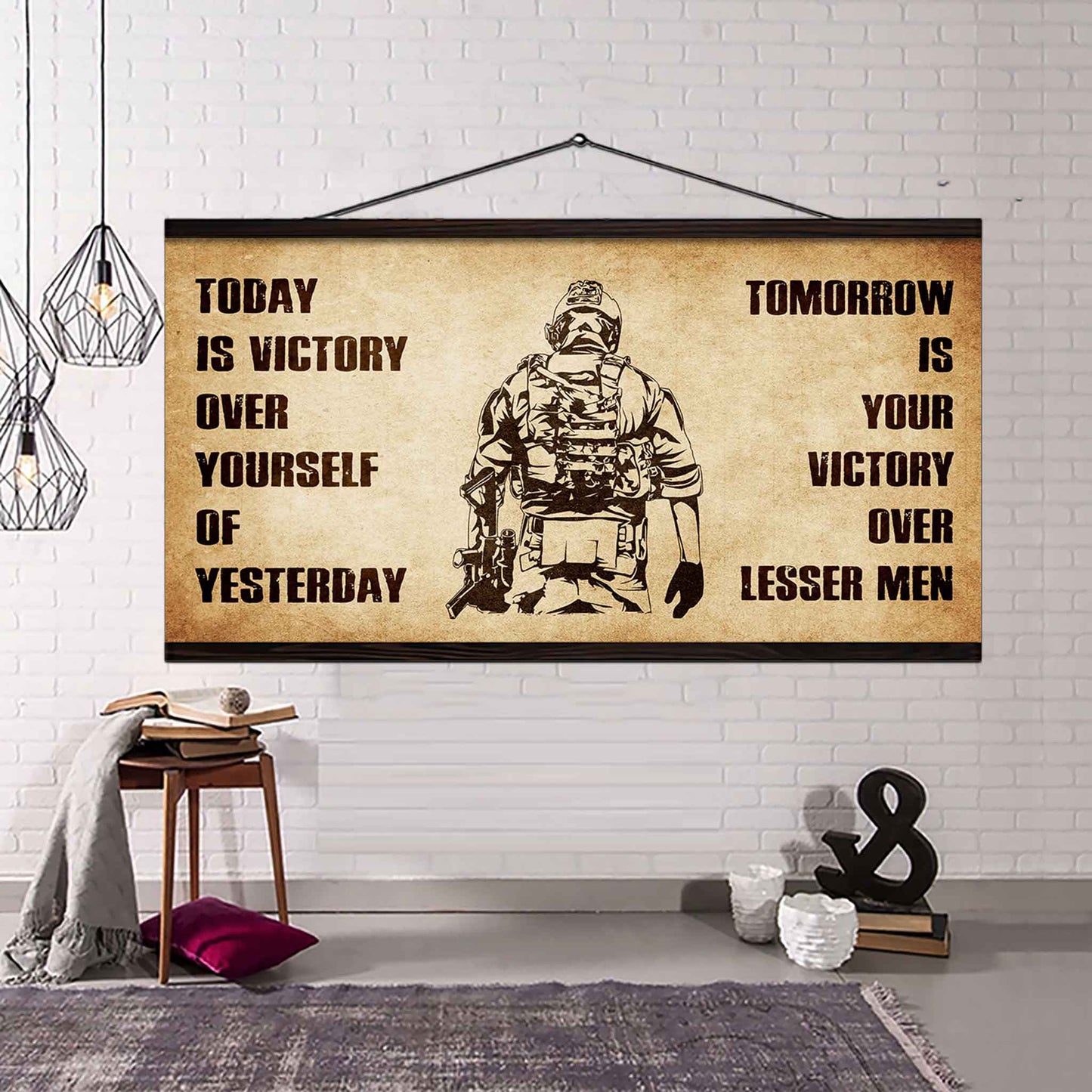 Personalized DRB Poster Canvas - Today Is Victory Over Yourself Of Yesterday Tomorrow Is Your Victory Over Lesser Men