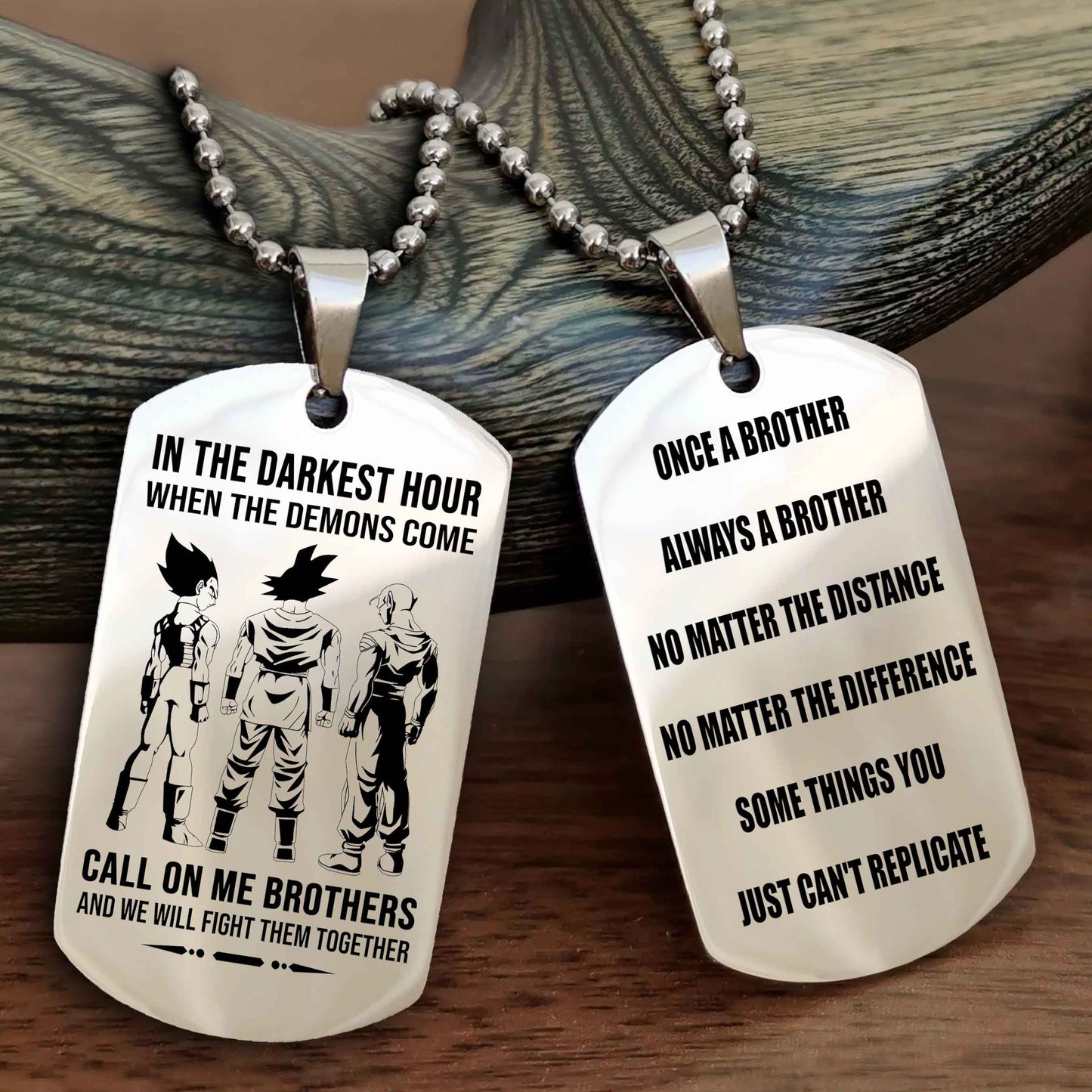 TWD Customizable engraved dog tag double sided gift from brother Once A Brother Always A Brother