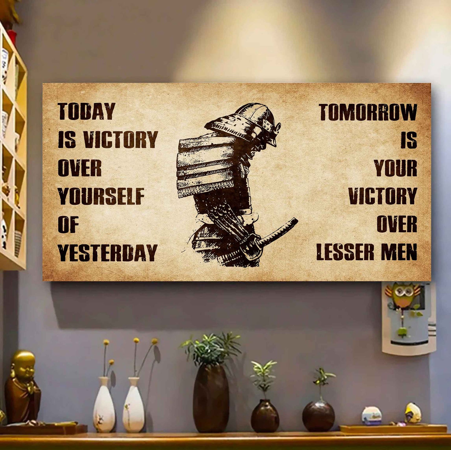 Personalized Soldier Poster Canvas - Today Is Victory Over Yourself Of Yesterday Tomorrow Is Your Victory Over Lesser Men