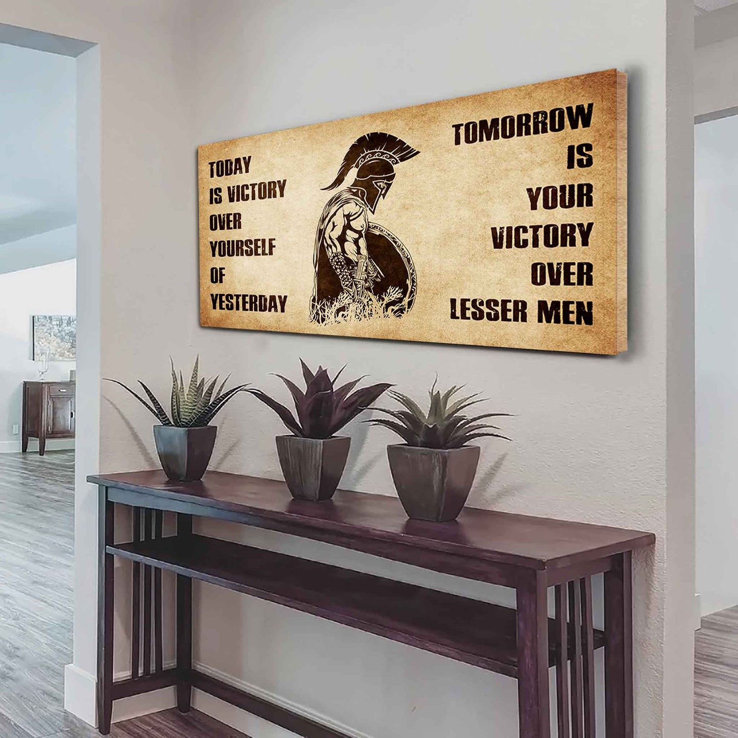 Personalized Soldier Poster Canvas - Today Is Victory Over Yourself Of Yesterday Tomorrow Is Your Victory Over Lesser Men