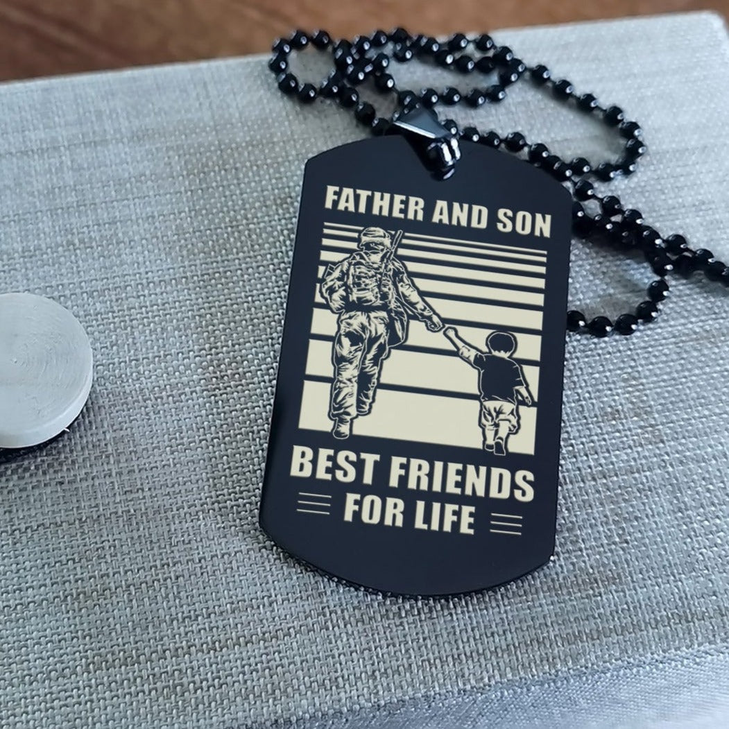 NVL Personalized Double Sided Dog Tag Father And Son Best Friends For Life - Message on the back side