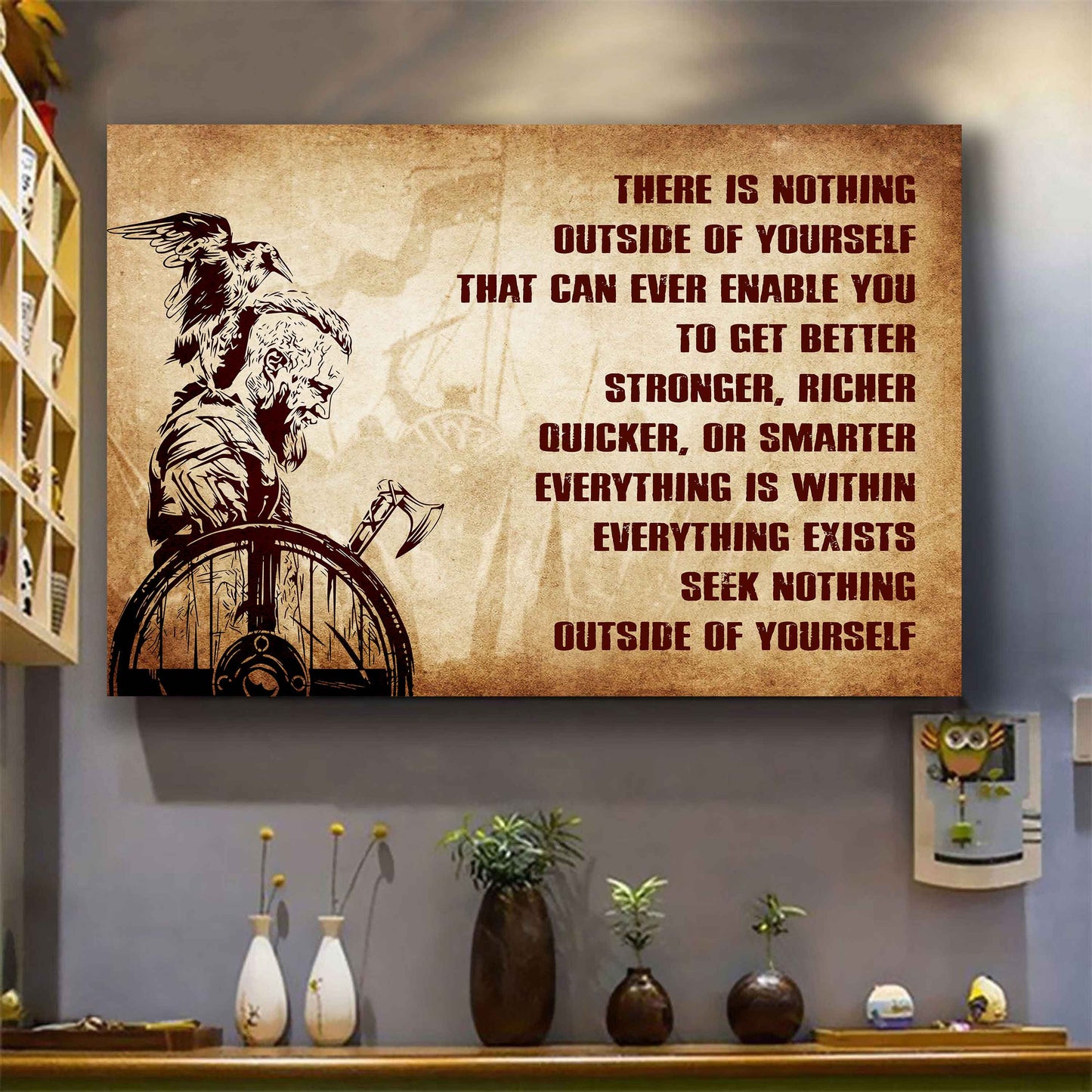 Soldier Poster Canvas There Is Nothing Outside Of Yourself Best Gift With Motivation Quotes