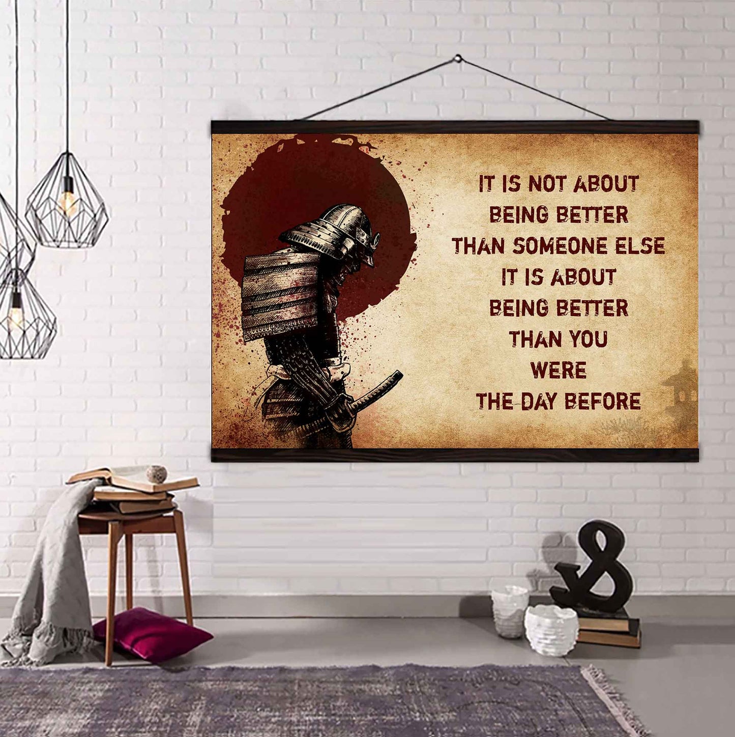 Soldier Poster Canvas It's Not About Being Better Than Someone Else Best Gifts Motivation Quotes (Copy)