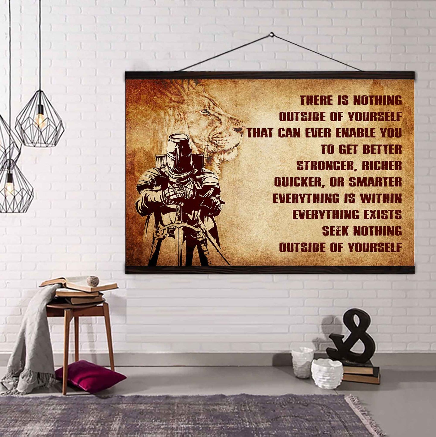 Soldier Poster Canvas There Is Nothing Outside Of Yourself Best Gift With Motivation Quotes