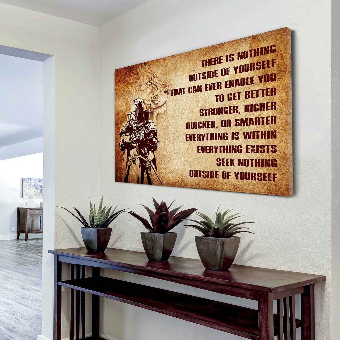 Soldier Poster Canvas There Is Nothing Outside Of Yourself Best Gift With Motivation Quotes