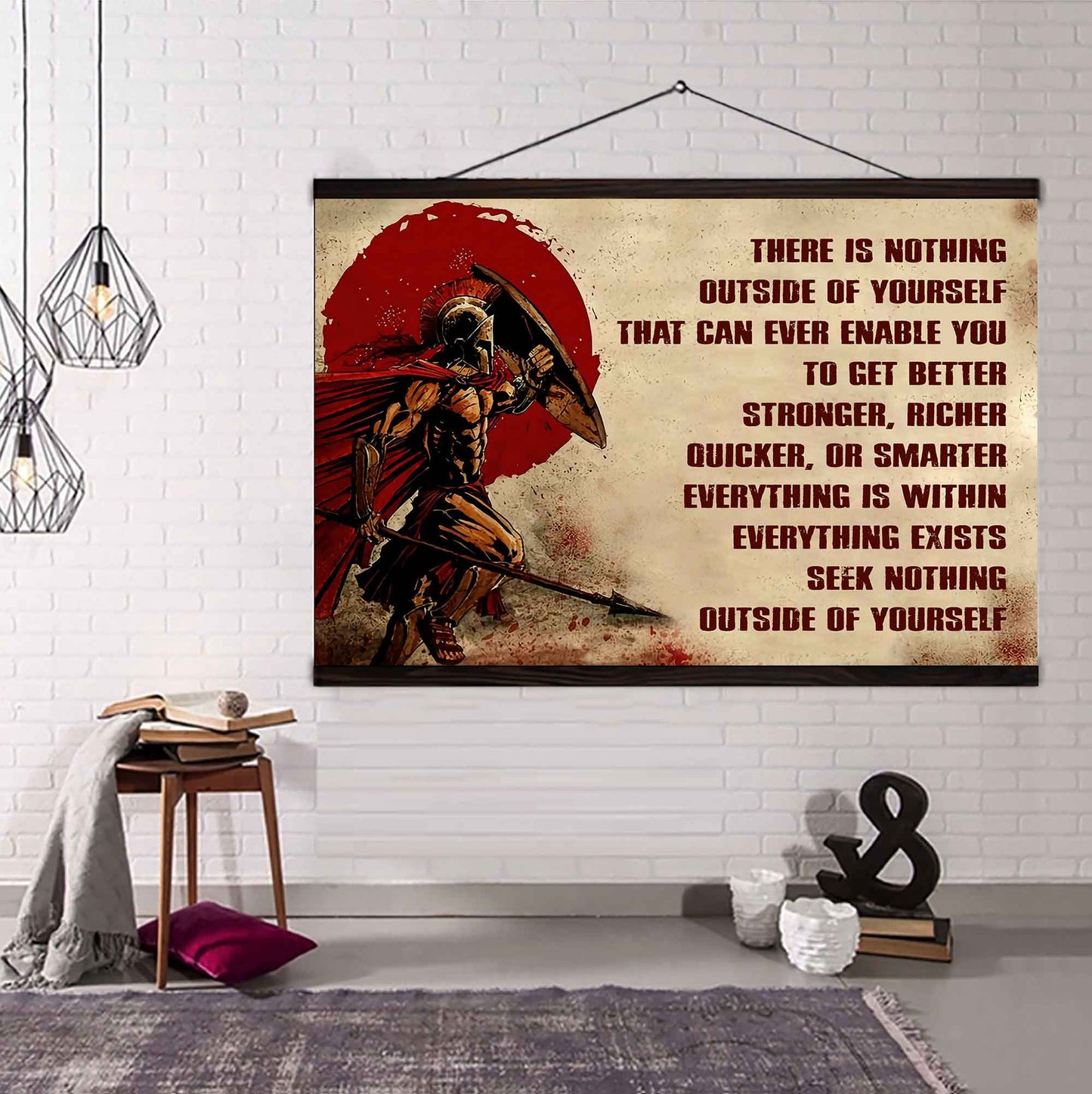 Soldier Poster Canvas There Is Nothing Outside Of Yourself Best Gift With Motivation Quotes