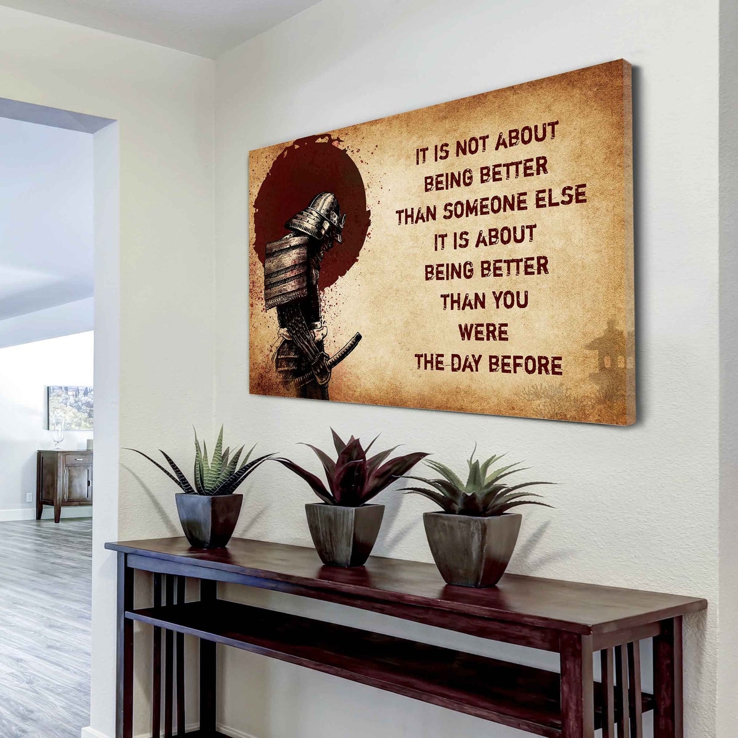 Soldier Poster Canvas It's Not About Being Better Than Someone Else Best Gifts Motivation Quotes (Copy)