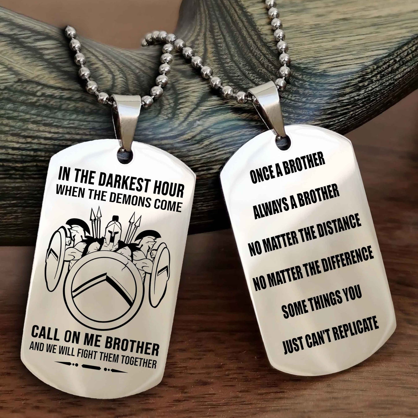 TWD Customizable engraved dog tag double sided gift from brother Once A Brother Always A Brother