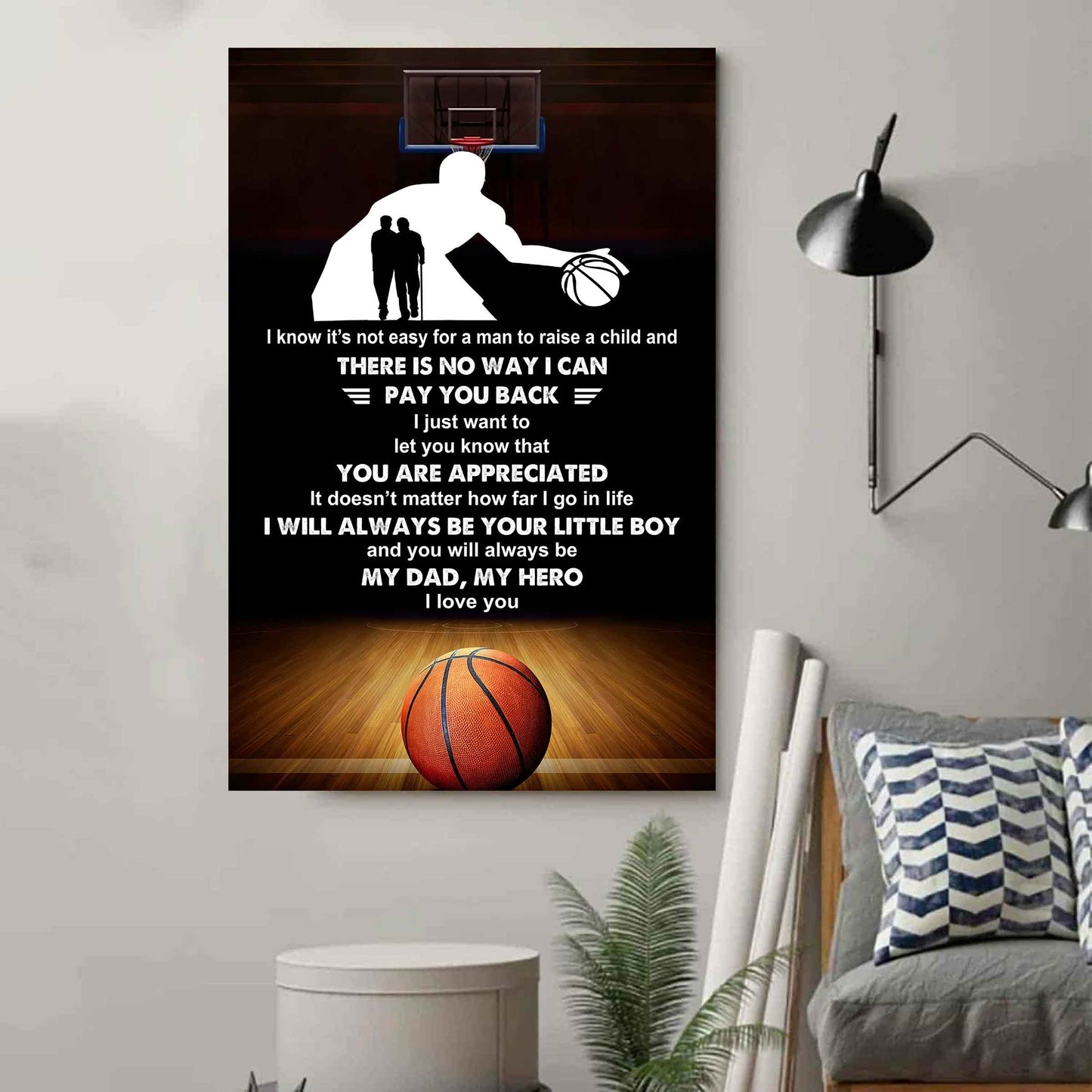 Poster Canvas To My Dad  I Know It's Not Easy - I Will Always Be Your Little Boy Gift From Son