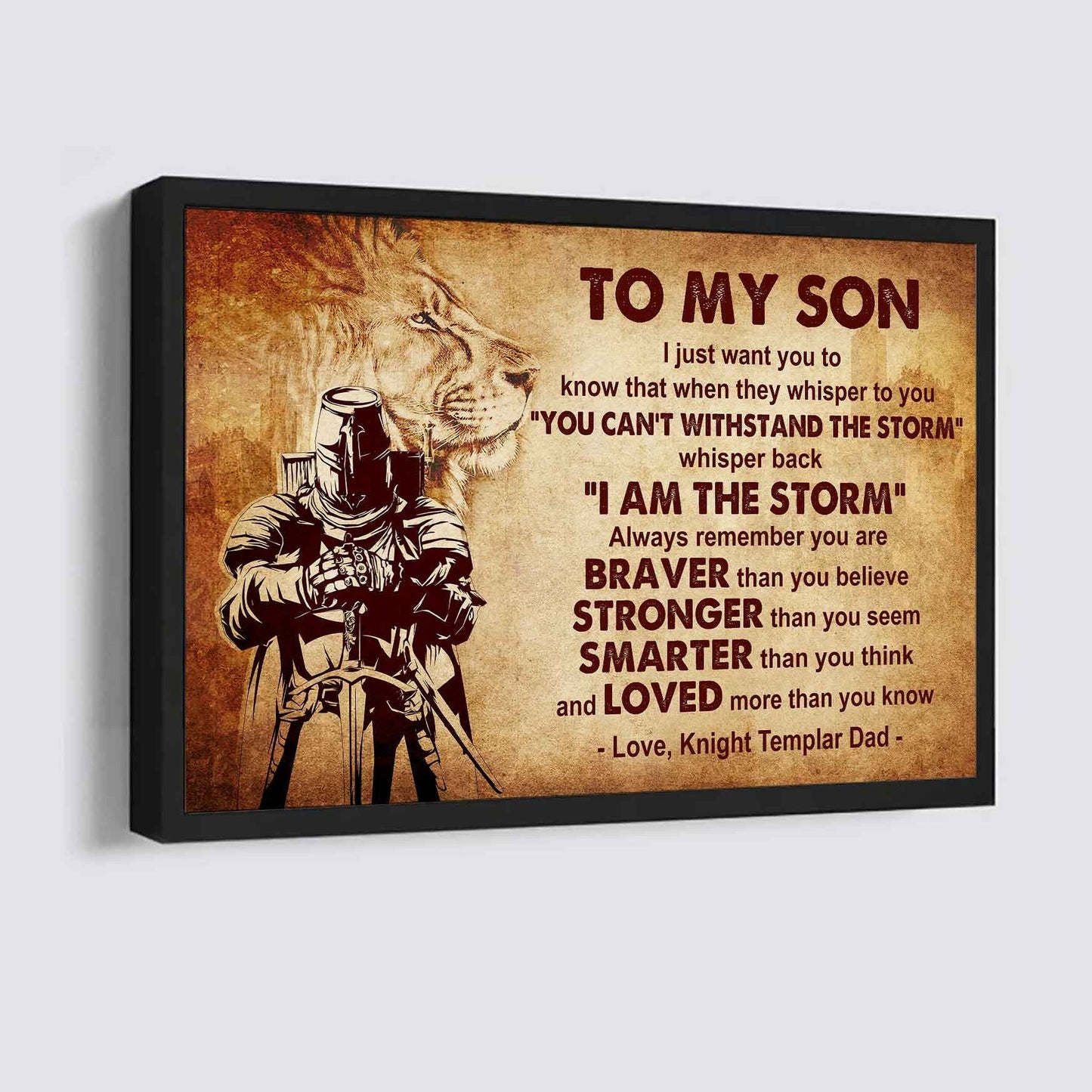 New Version Warrior Poster Canvas Whisper Back I'm The Storm From Dad To Son Gift For Your Son Motivational Quotes