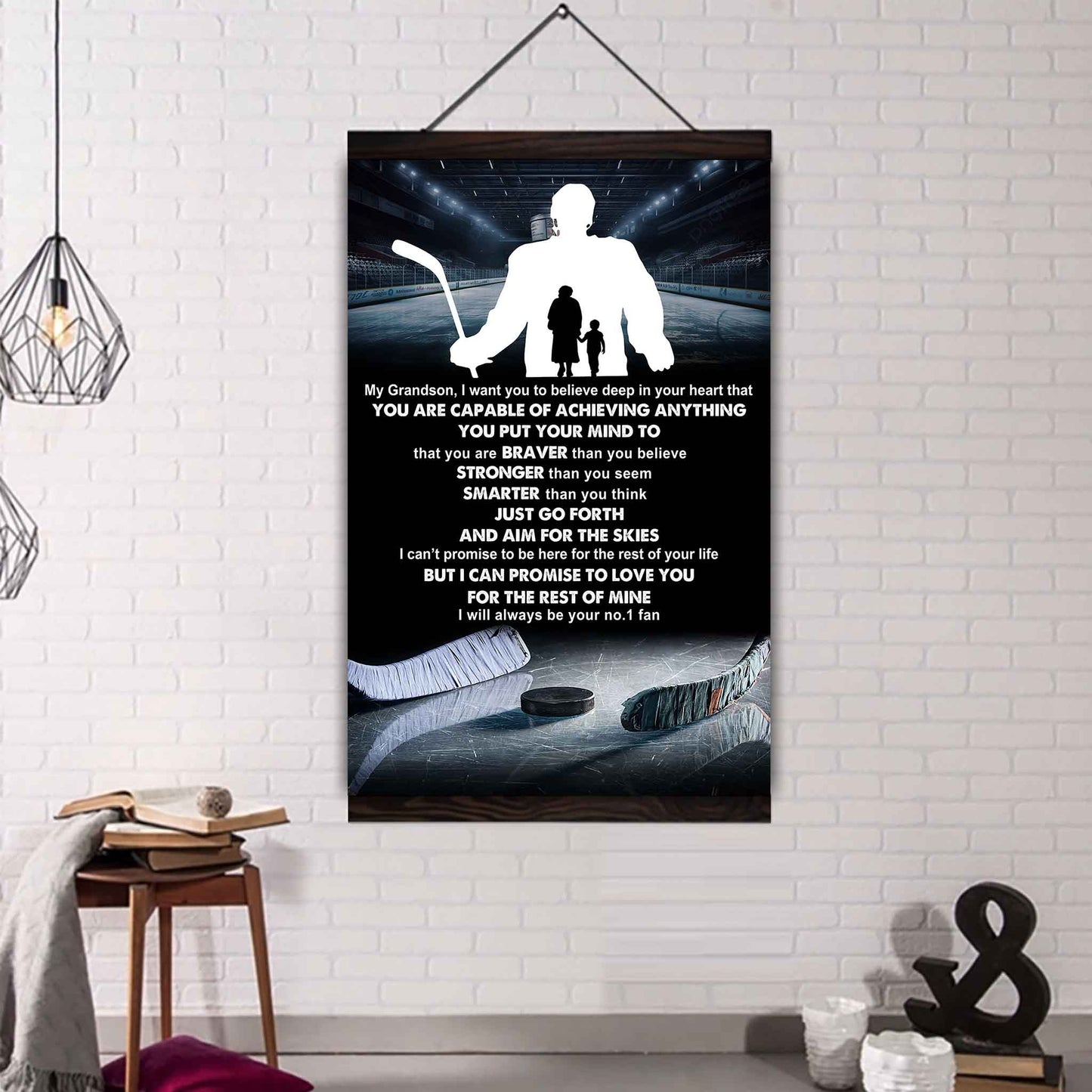 Tennis Poster Canvas Grandma To Grandson - That You Are Braver Than You Believe You Are Capable Of I Will Always Your No 1 Fan