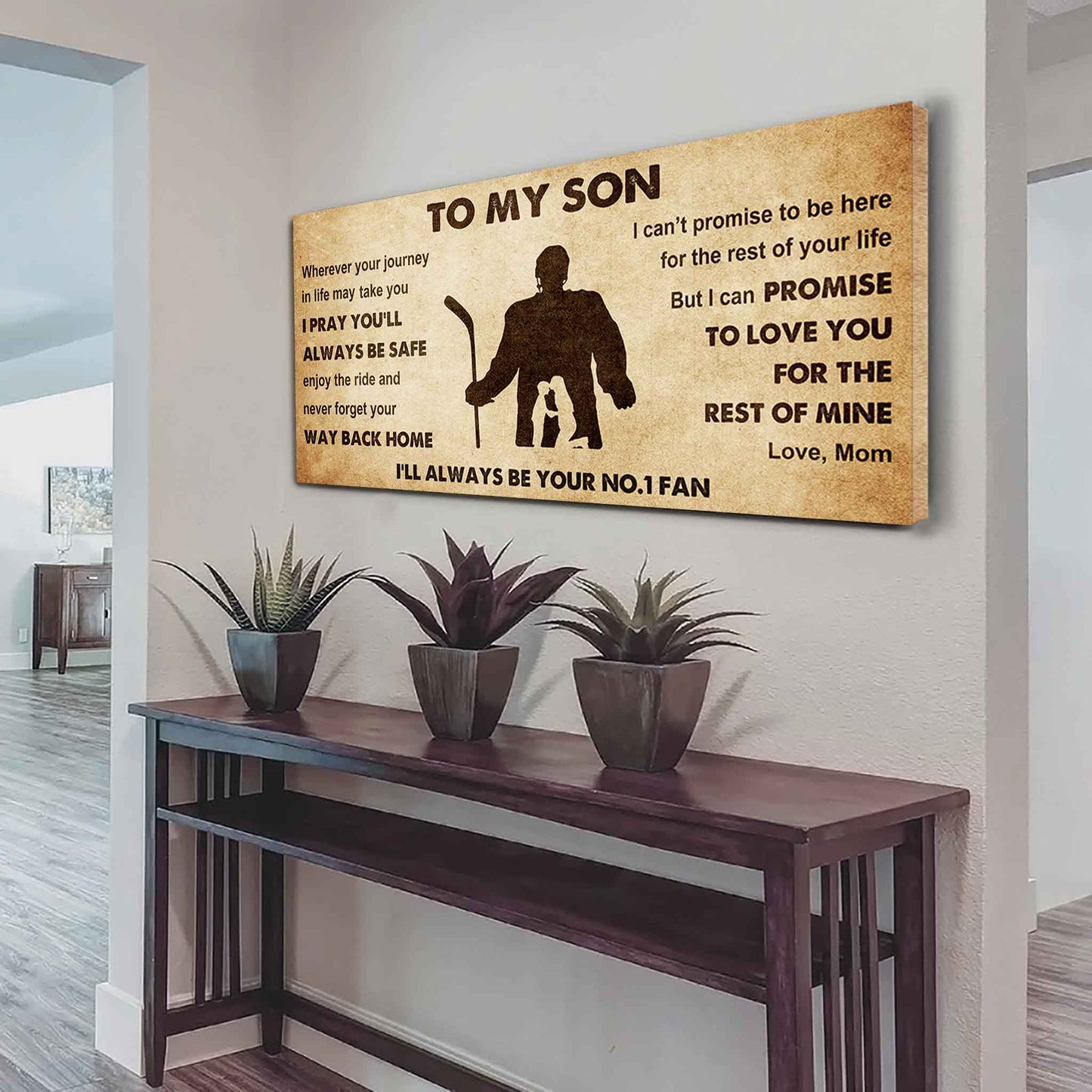 Personalized Sport Poster Canvas I'll Be Your No 1 Fan Mom To Son - Never Forget Your Way Back Home