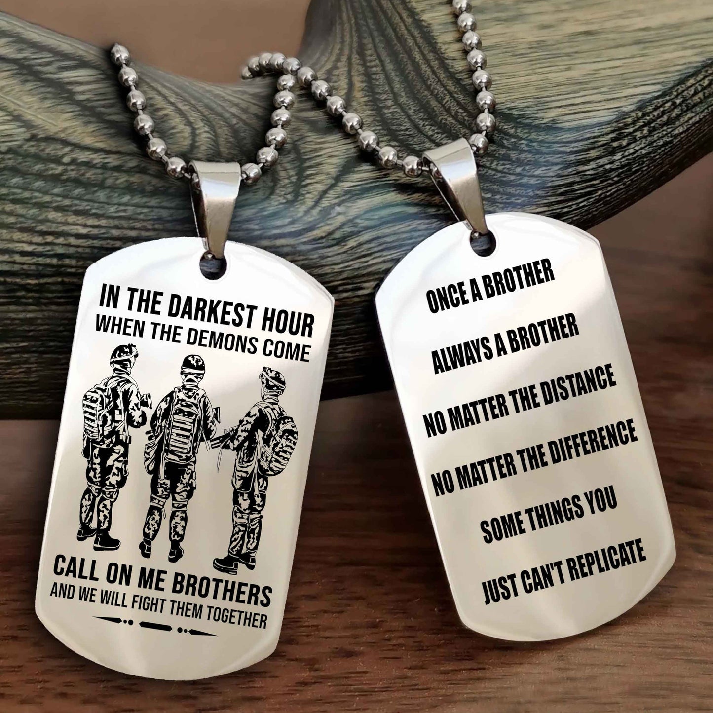 TWD Customizable engraved dog tag double sided gift from brother Once A Brother Always A Brother
