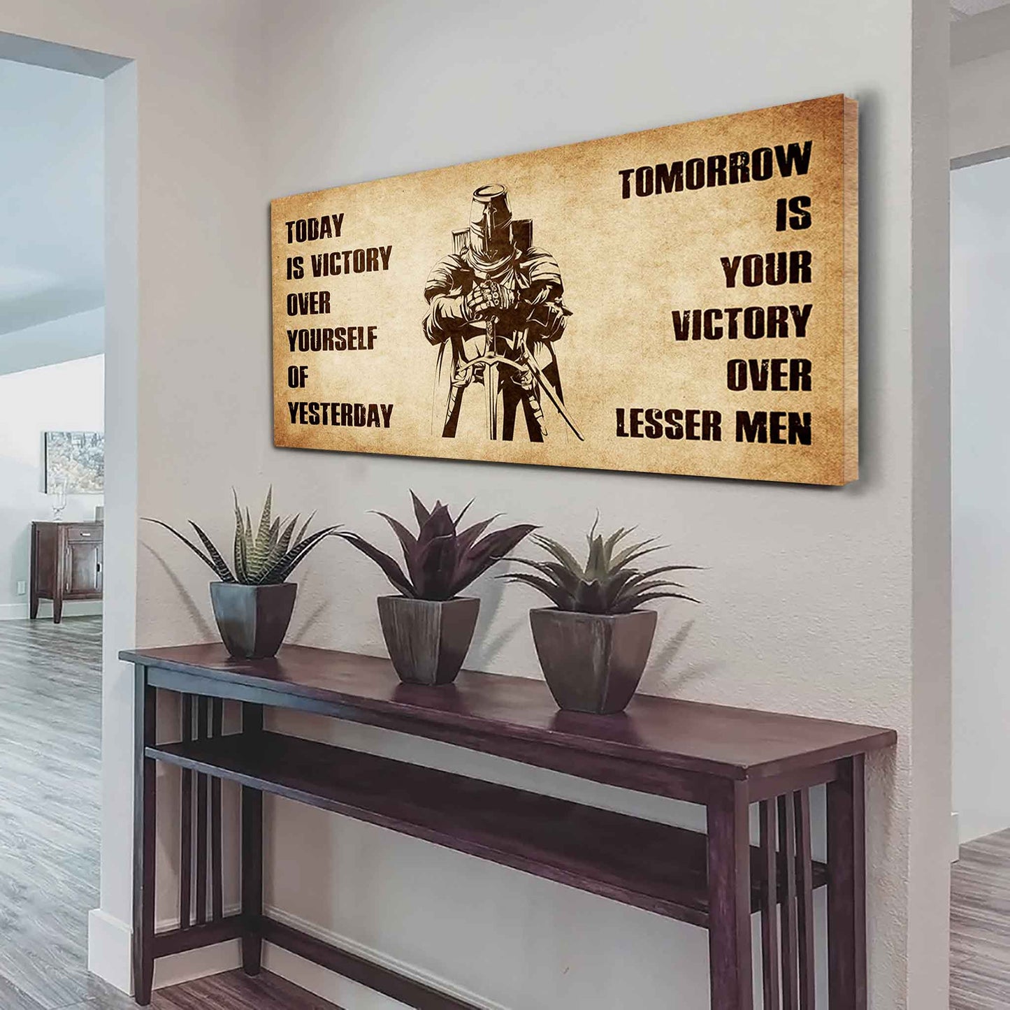 Personalized Soldier Poster Canvas - Today Is Victory Over Yourself Of Yesterday Tomorrow Is Your Victory Over Lesser Men