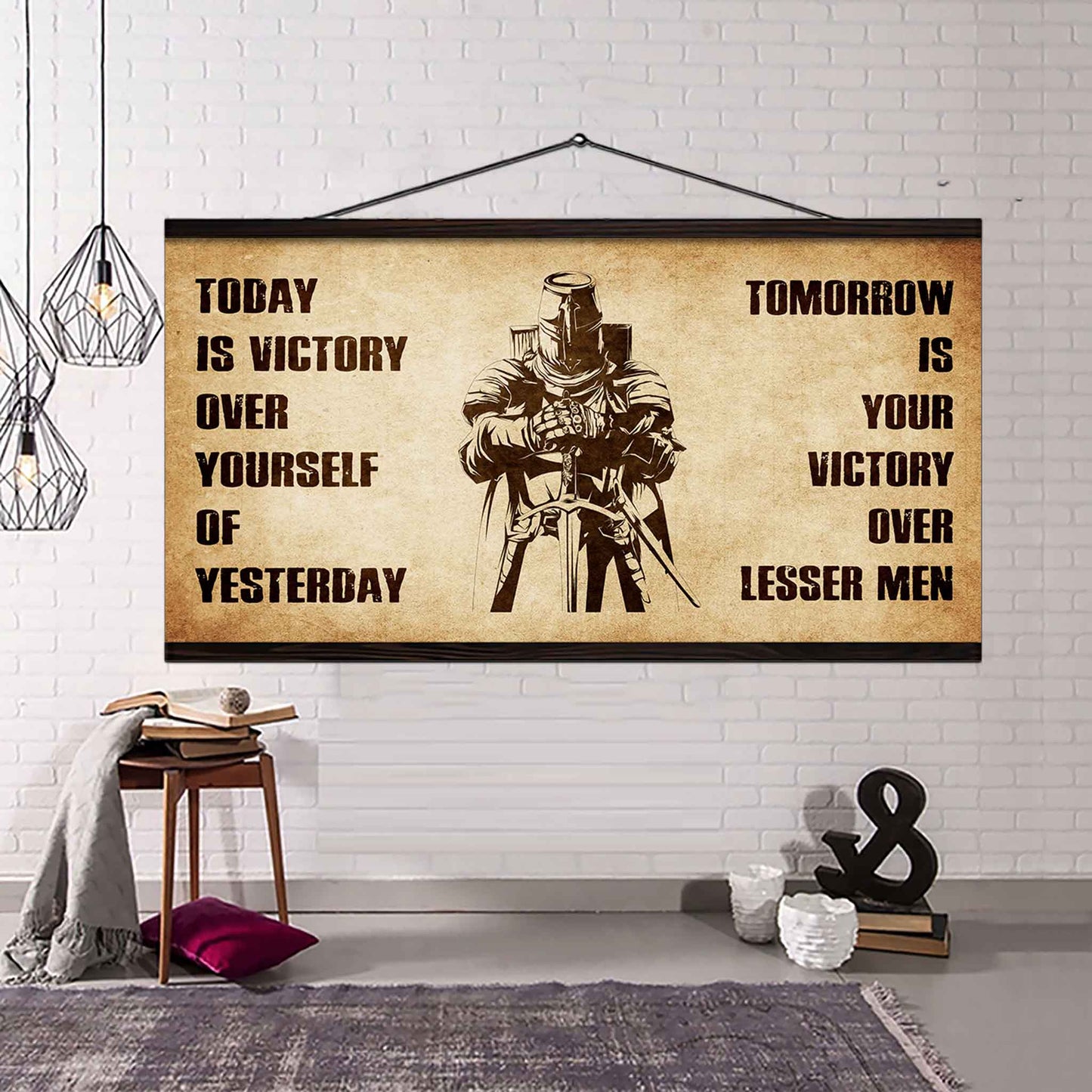 Personalized Soldier Poster Canvas - Today Is Victory Over Yourself Of Yesterday Tomorrow Is Your Victory Over Lesser Men