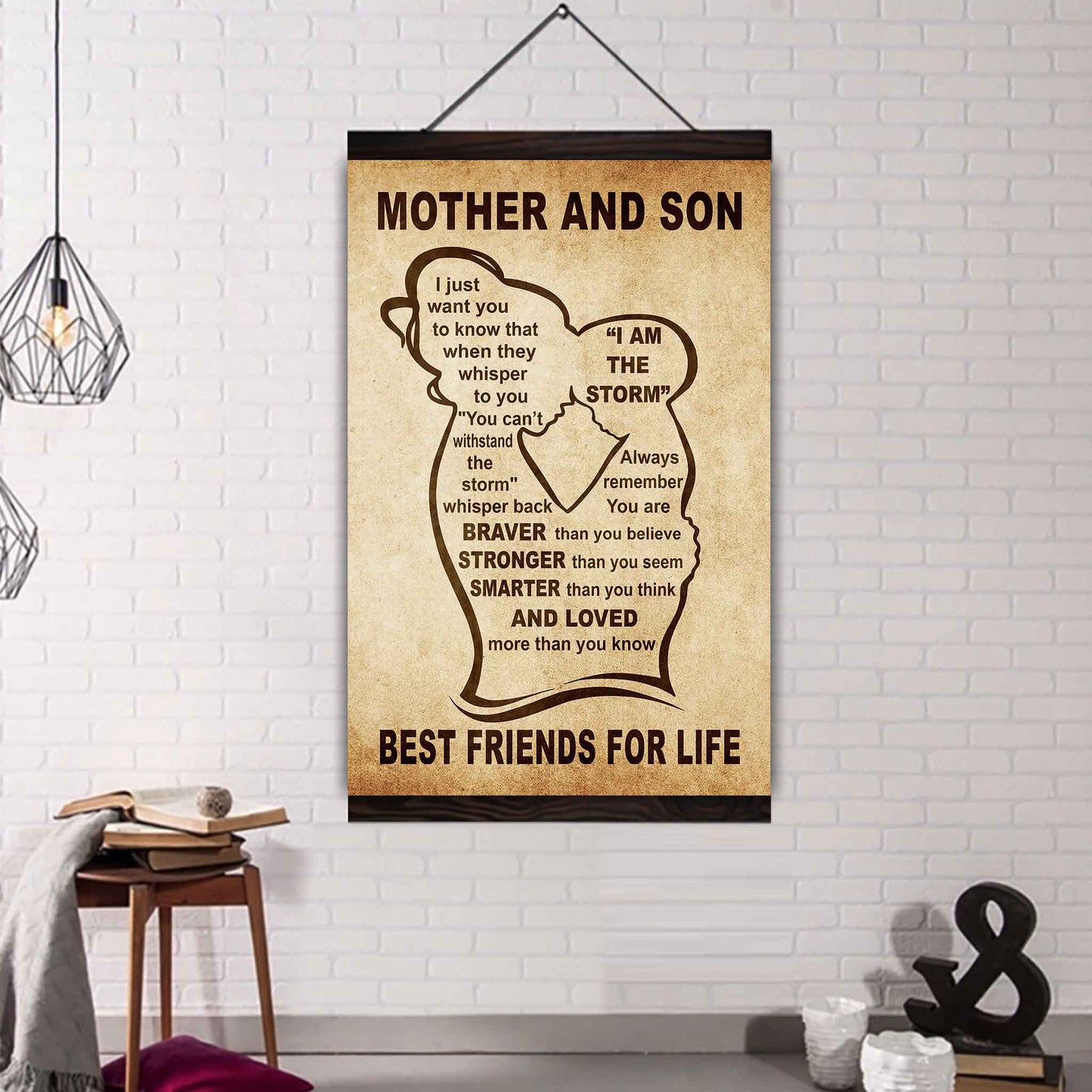 Personalized Family Poster Canvas Mother And Son Best Friend For Life Gift From Mom Gift For Your Son With Motivational Message