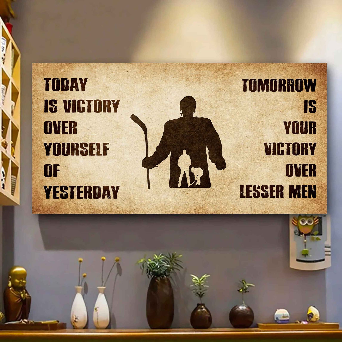 Personalized Soldier Poster Canvas - Today Is Victory Over Yourself Of Yesterday Tomorrow Is Your Victory Over Lesser Men