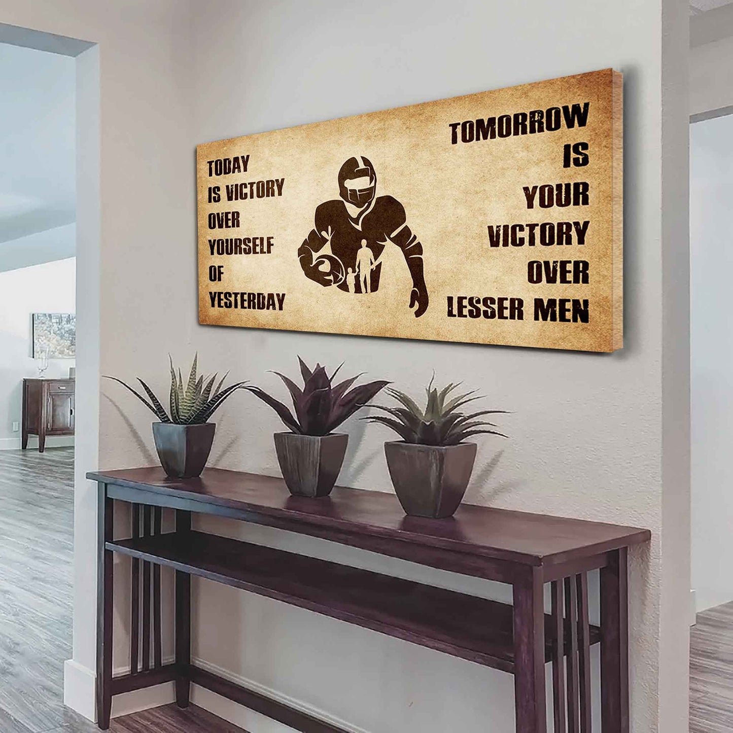 Personalized Soldier Poster Canvas - Today Is Victory Over Yourself Of Yesterday Tomorrow Is Your Victory Over Lesser Men