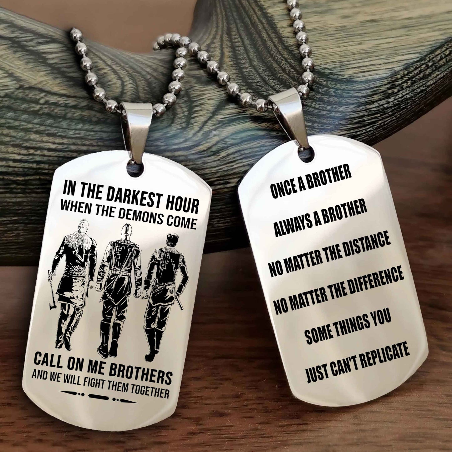 TWD Customizable engraved dog tag double sided gift from brother Once A Brother Always A Brother