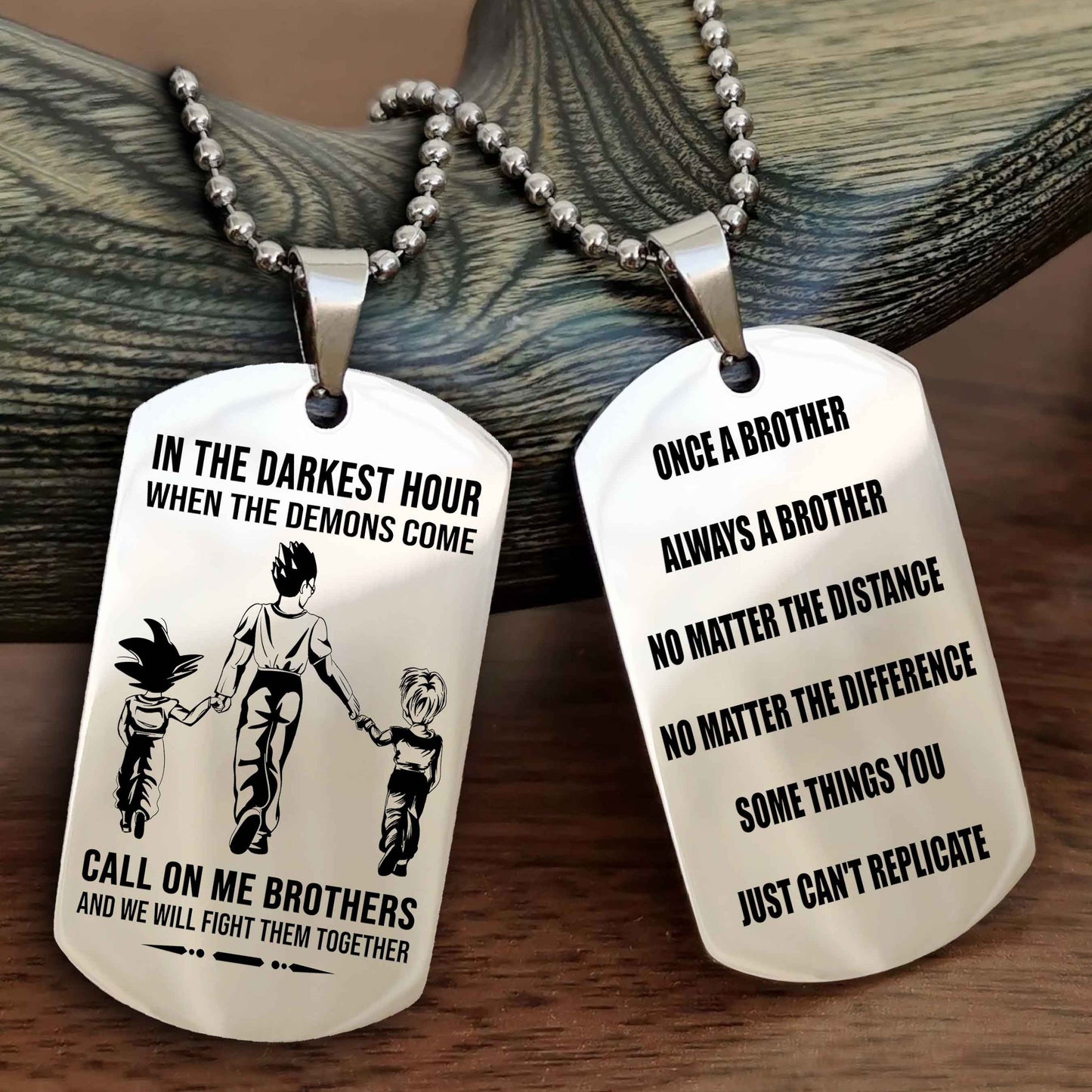 TWD Customizable engraved dog tag double sided gift from brother Once A Brother Always A Brother