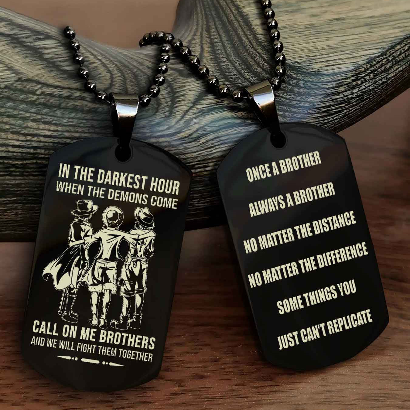TWD Customizable engraved dog tag double sided gift from brother Once A Brother Always A Brother