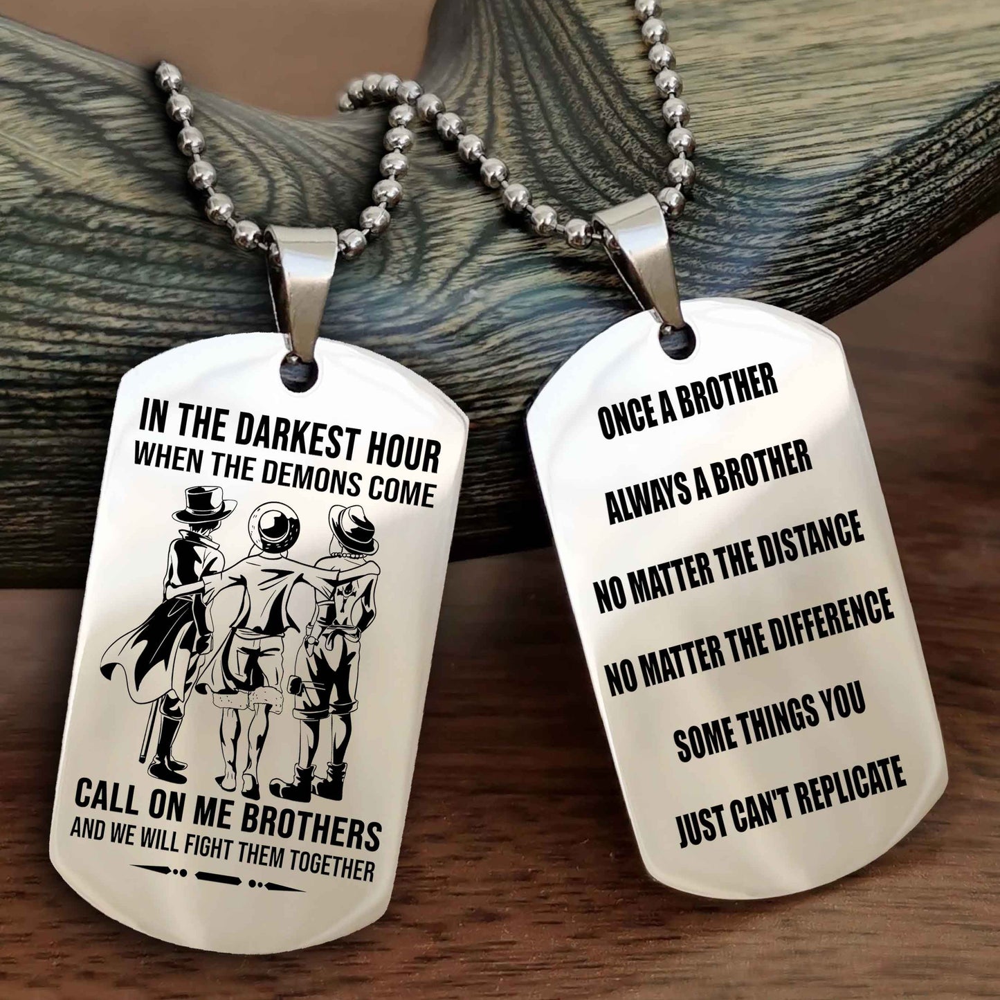 TWD Customizable engraved dog tag double sided gift from brother Once A Brother Always A Brother